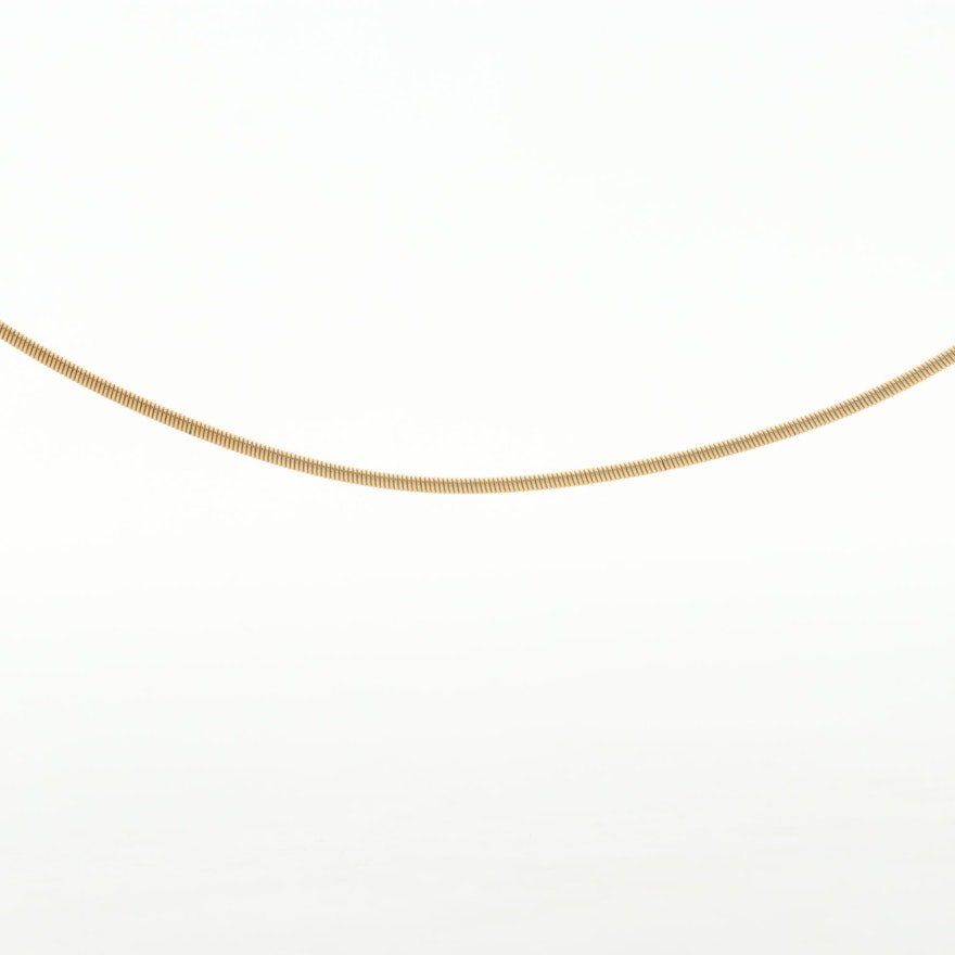 10K Yellow Gold Omega Chain Link Necklace