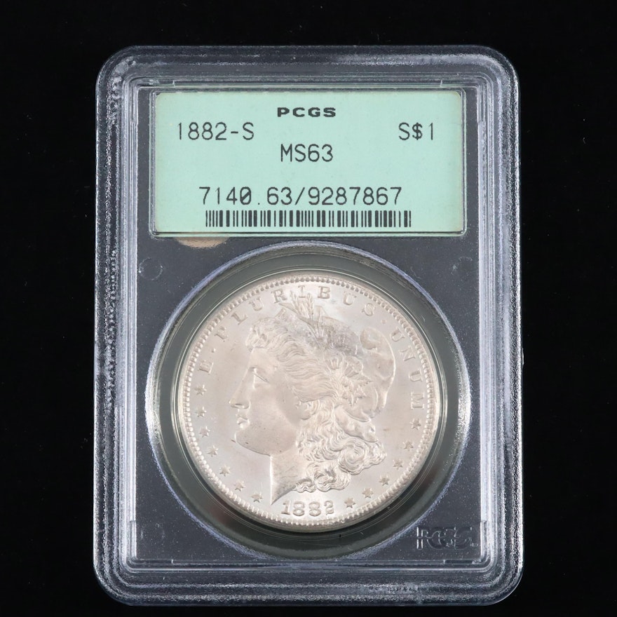 PCGS Graded MS63 1882-S Silver Morgan Dollar