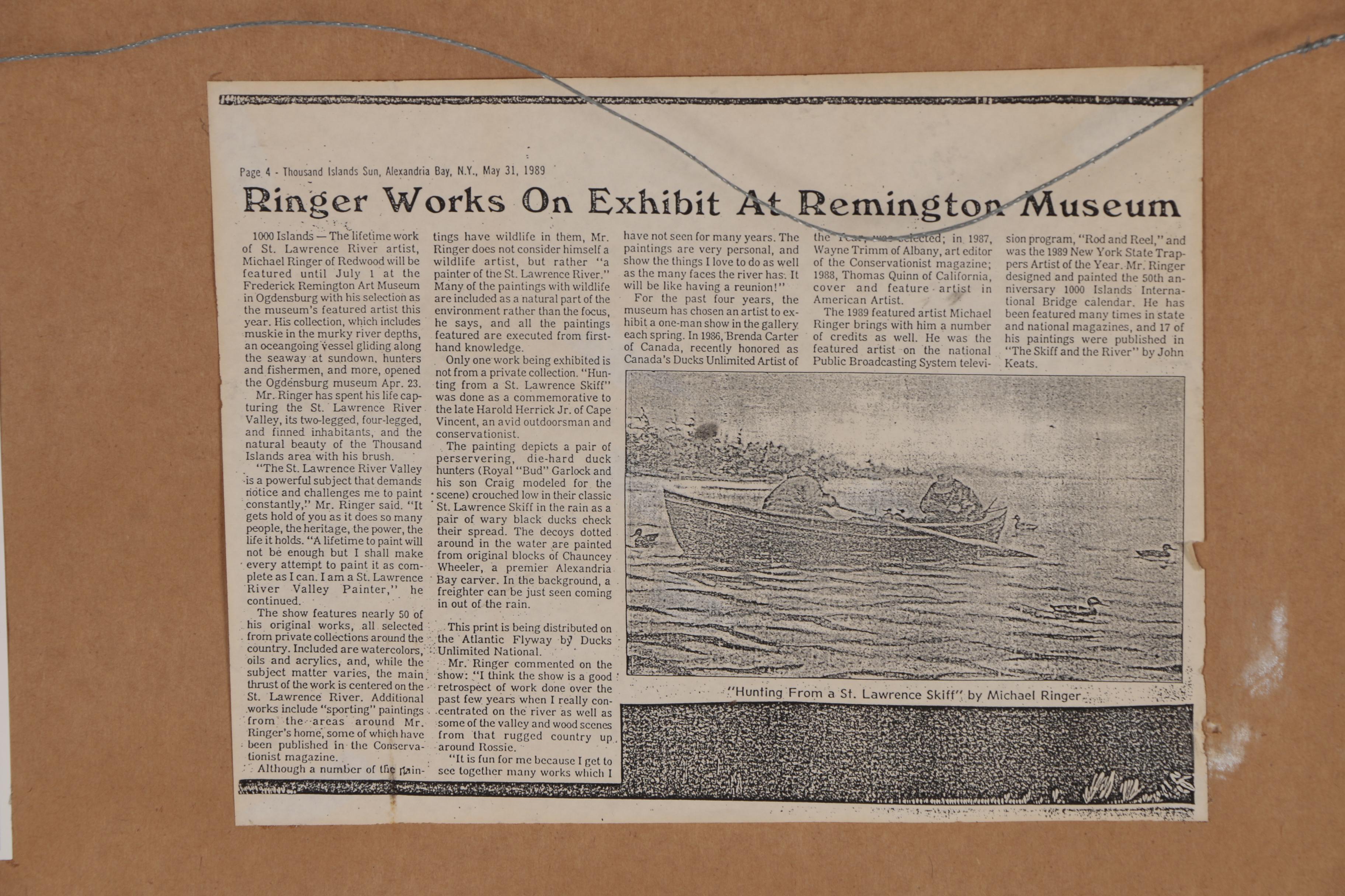 Michael Ringer Offset Lithograph "Frederic Remington Studio - 1000 Islands"