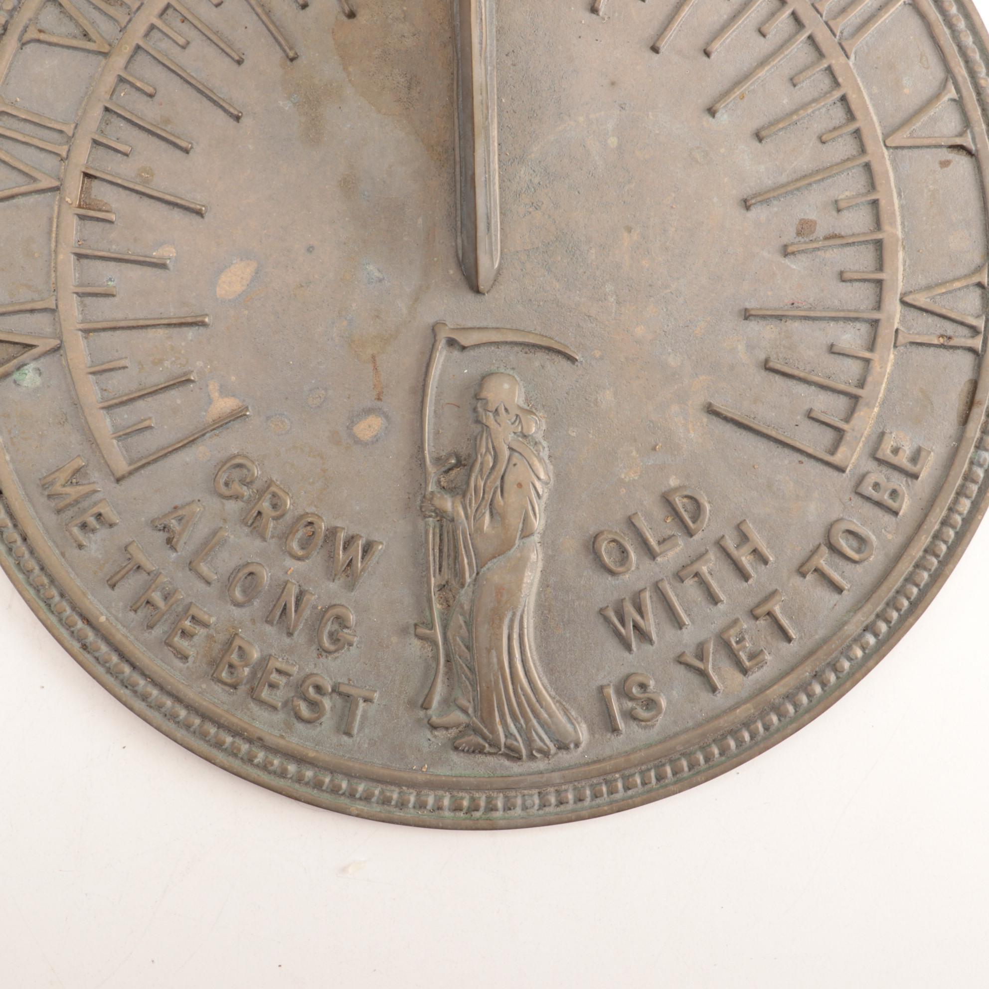 Flora & Fauna Cast Brass Sundial