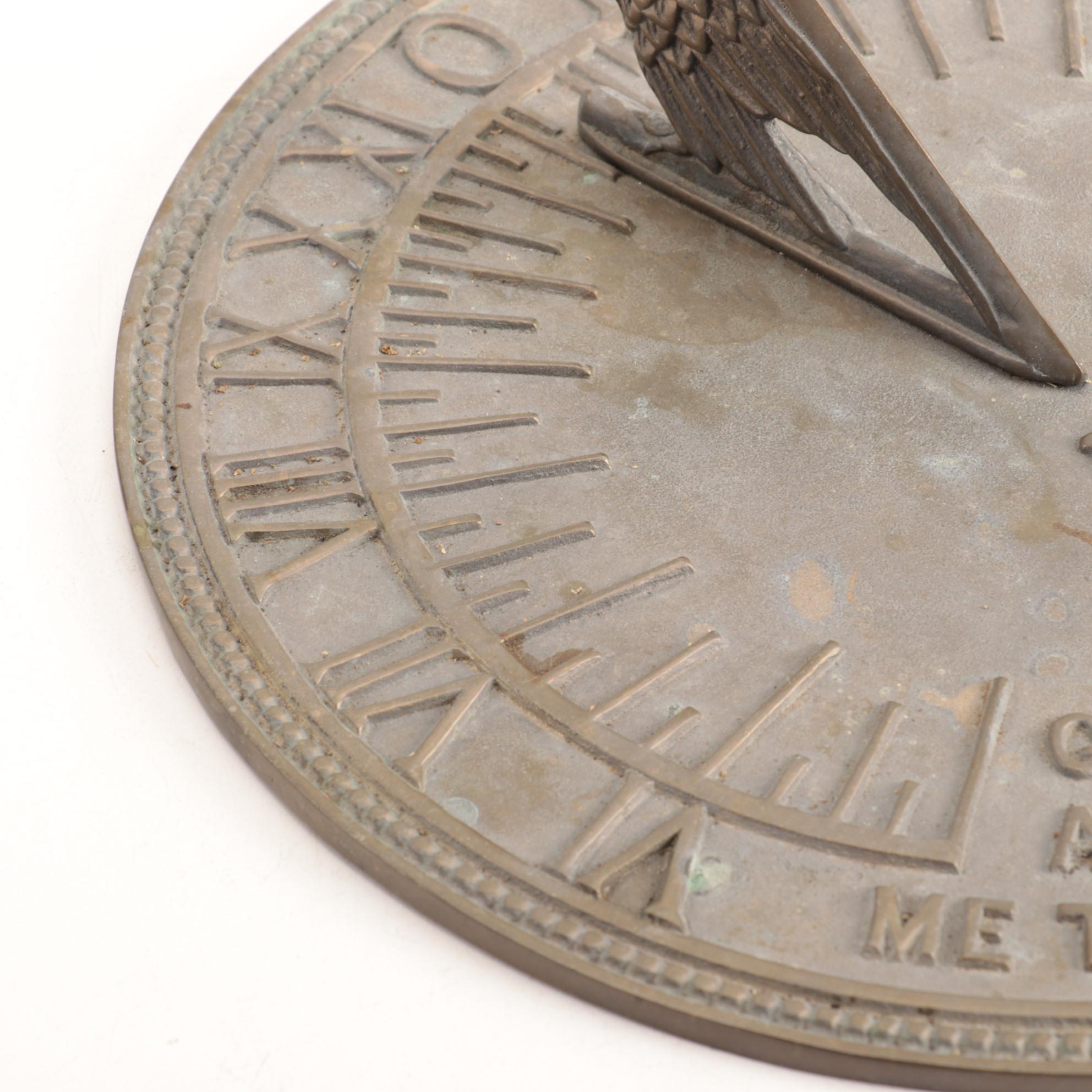 Flora & Fauna Cast Brass Sundial