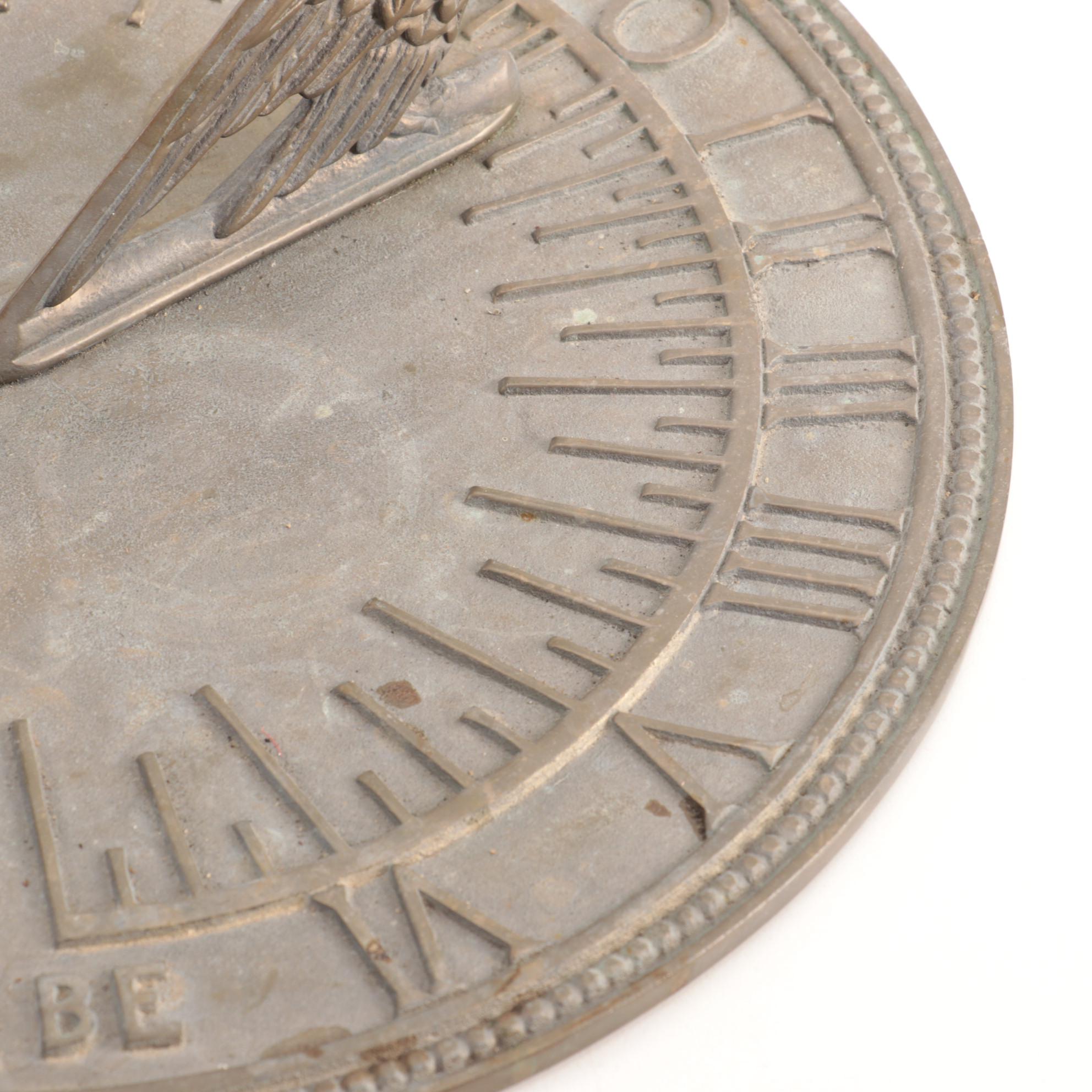 Flora & Fauna Cast Brass Sundial