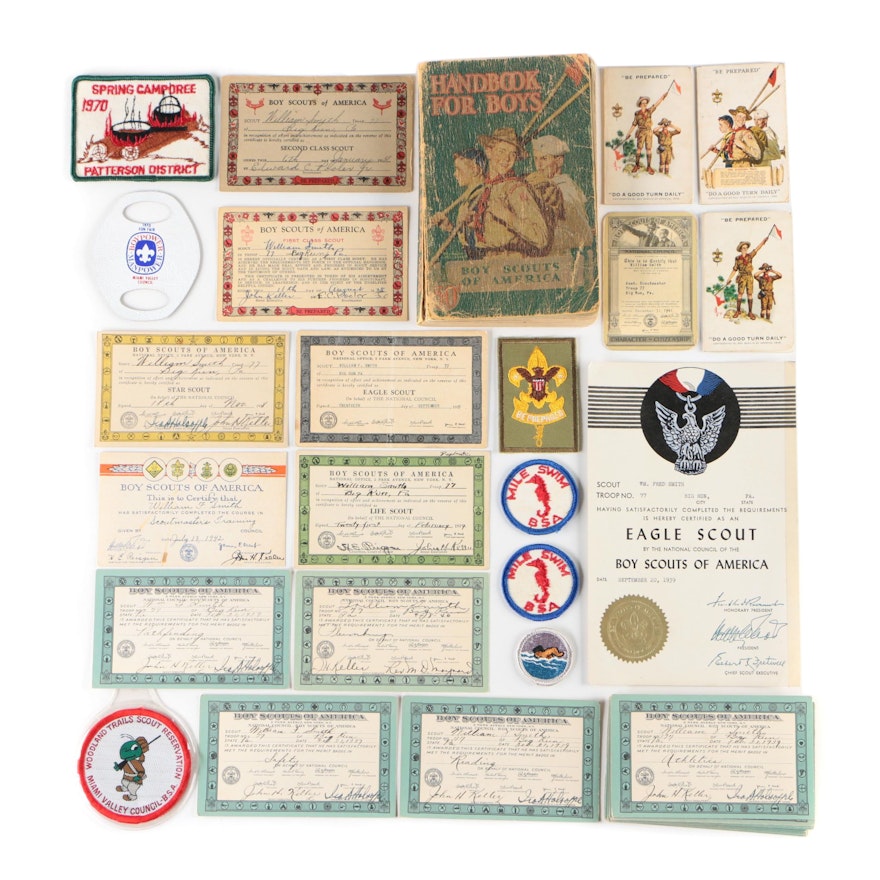 Boy Scouts of America "Handbook for Boys", Certificates, and Badges, 1930s