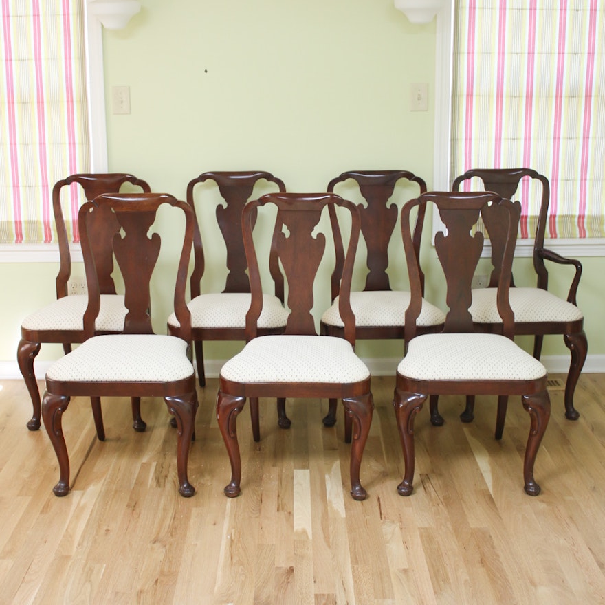 Baker Queen Anne-Style Mahogany Dining Chairs, Late 20th Century