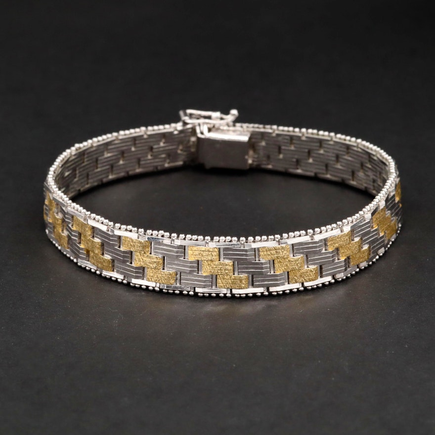 Sterling Silver Two-Tone Bracelet