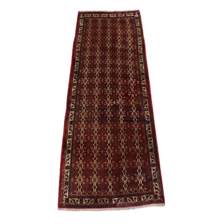 3'4 x 11'8 Hand-Knotted Persian Bajar Carpet Runner, 1970s