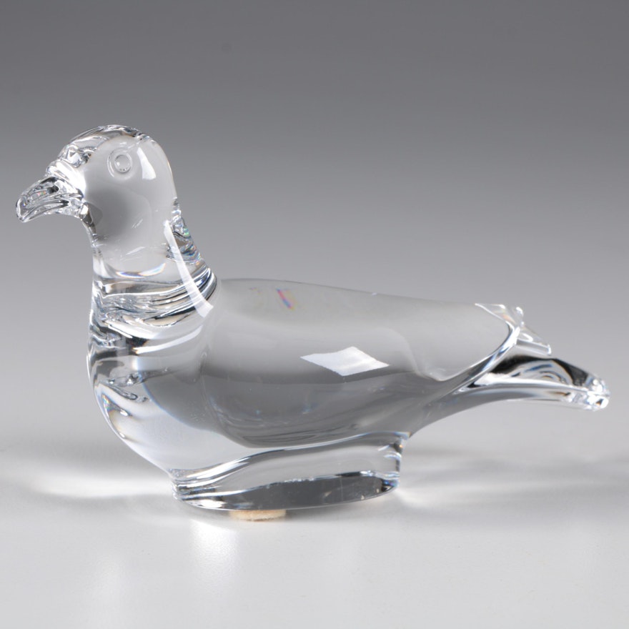 Baccarat "Turtle Dove" Crystal Figurine, Contemporary