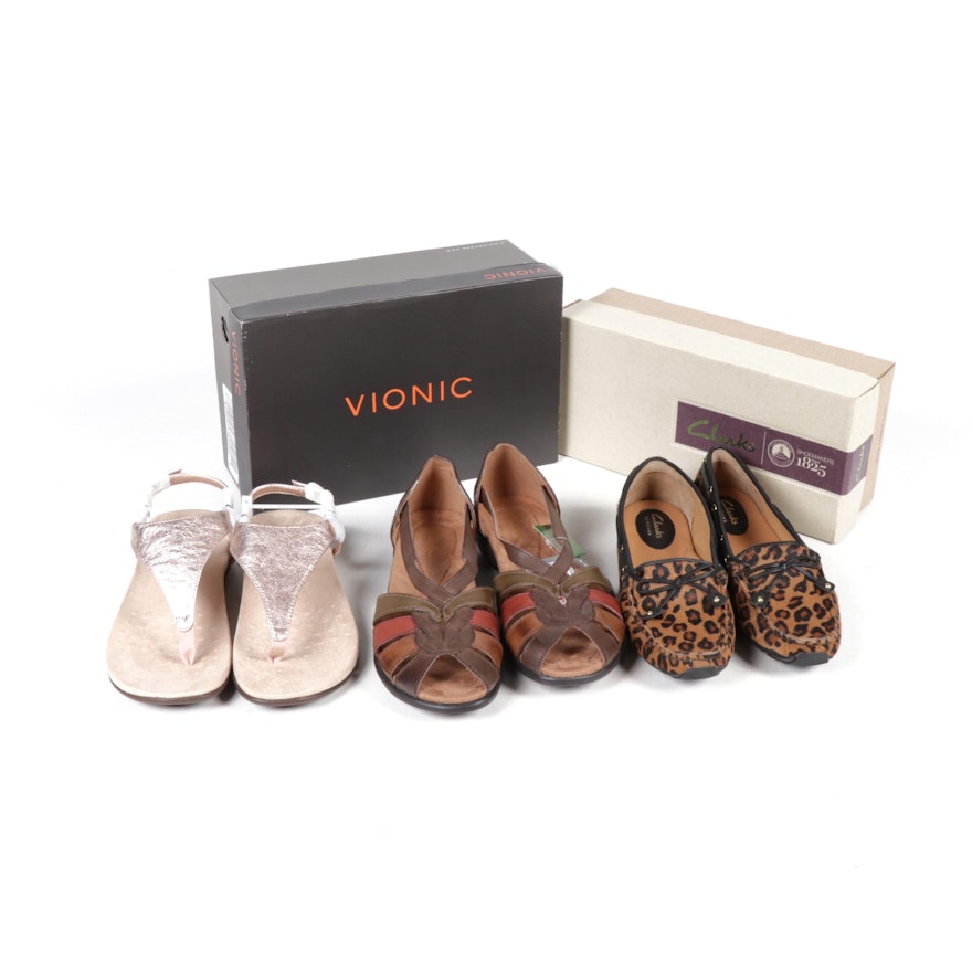 Vionic, Clarks & Thom McAn Leather Footwear