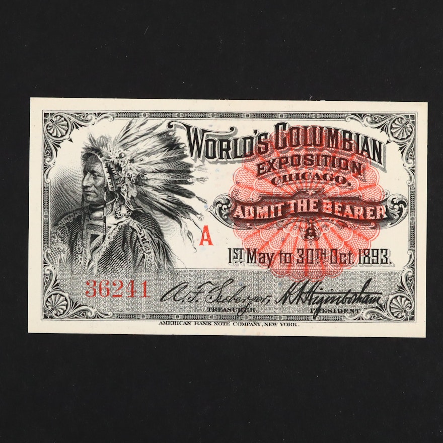 1893 World's Columbian Exposition Admission Ticket