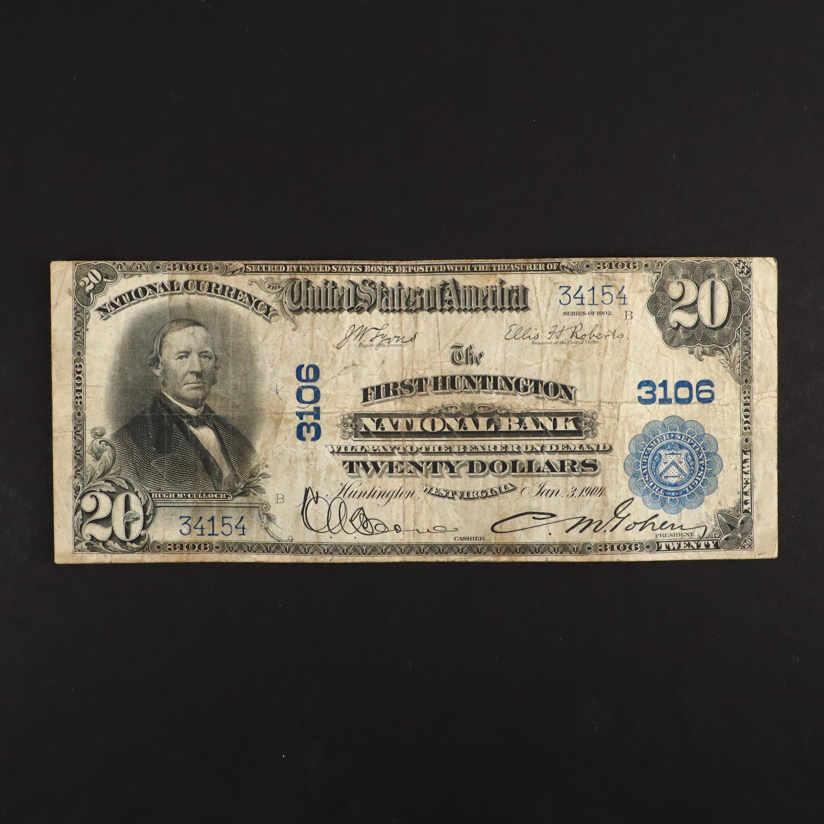 Series of 1902 U.S. $20 National Currency Note