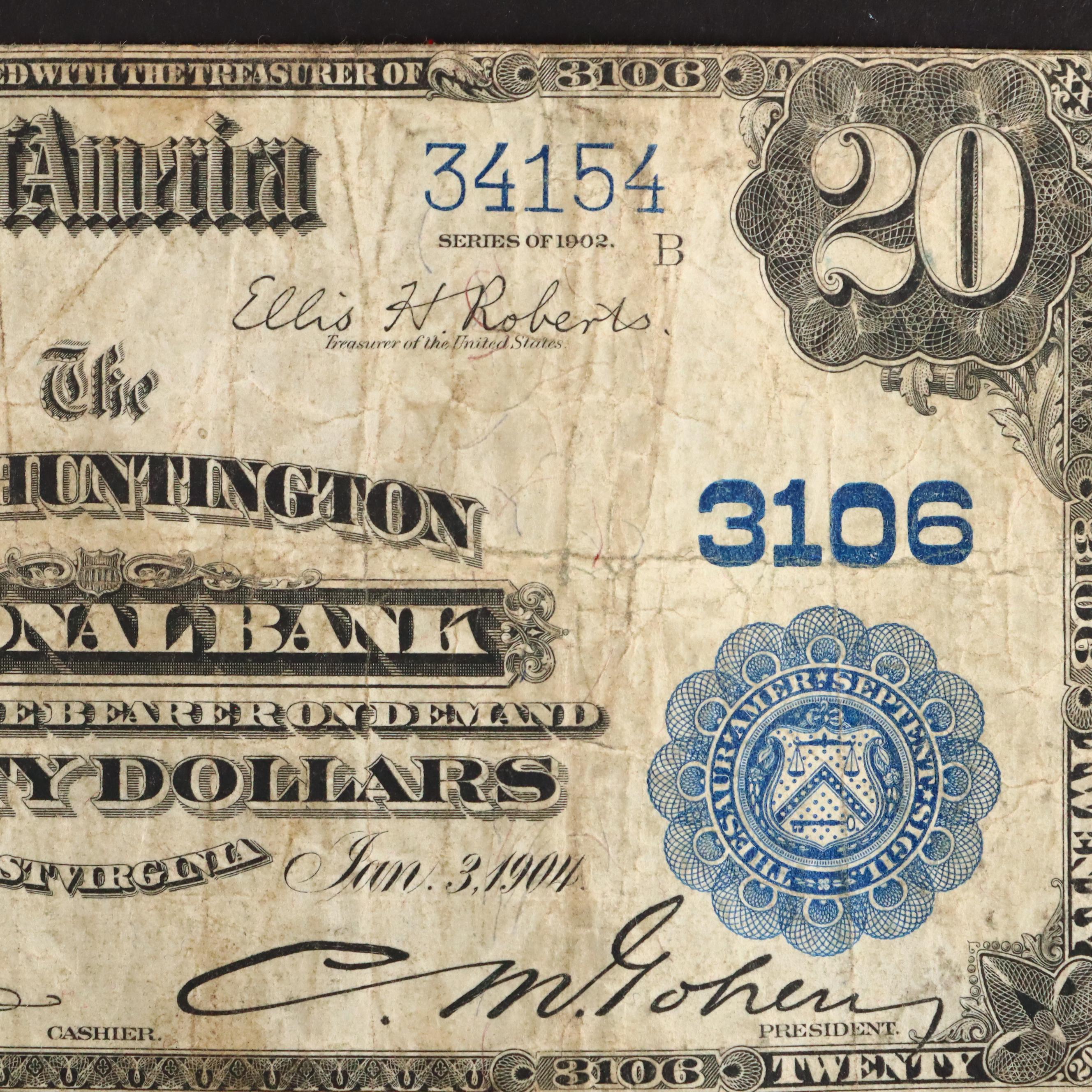 Series of 1902 U.S. $20 National Currency Note