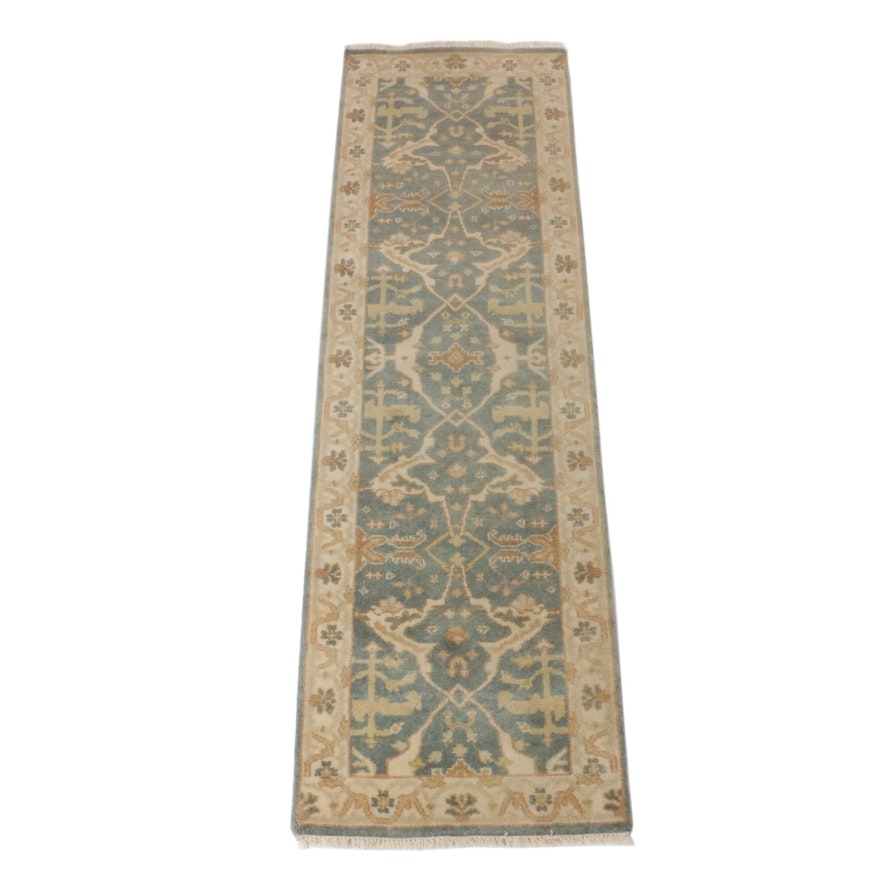 2'5 x 8'4 Hand-Knotted Indo-Turkish Oushak Runner