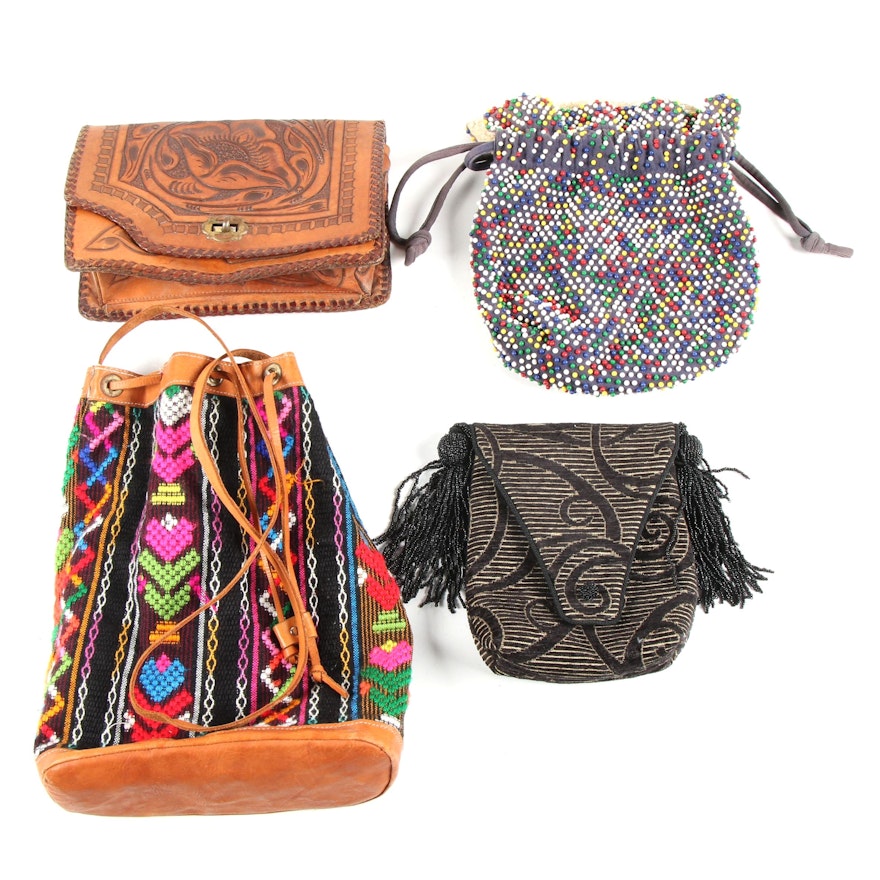 Hand-Tooled Leather, Beaded and More Purses with L. O’Neill Design Crossbody Bag