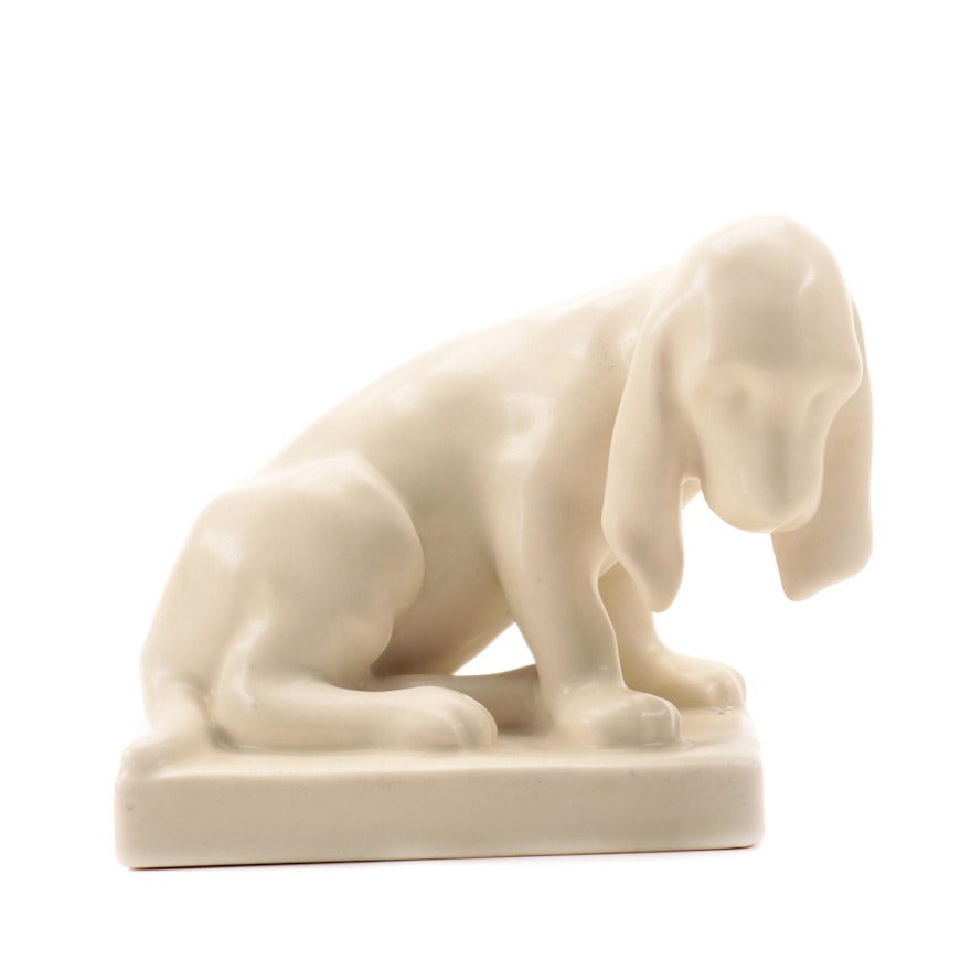 Rookwood Pottery Hound Dog Bookend Designed by Louise Abel, 1934