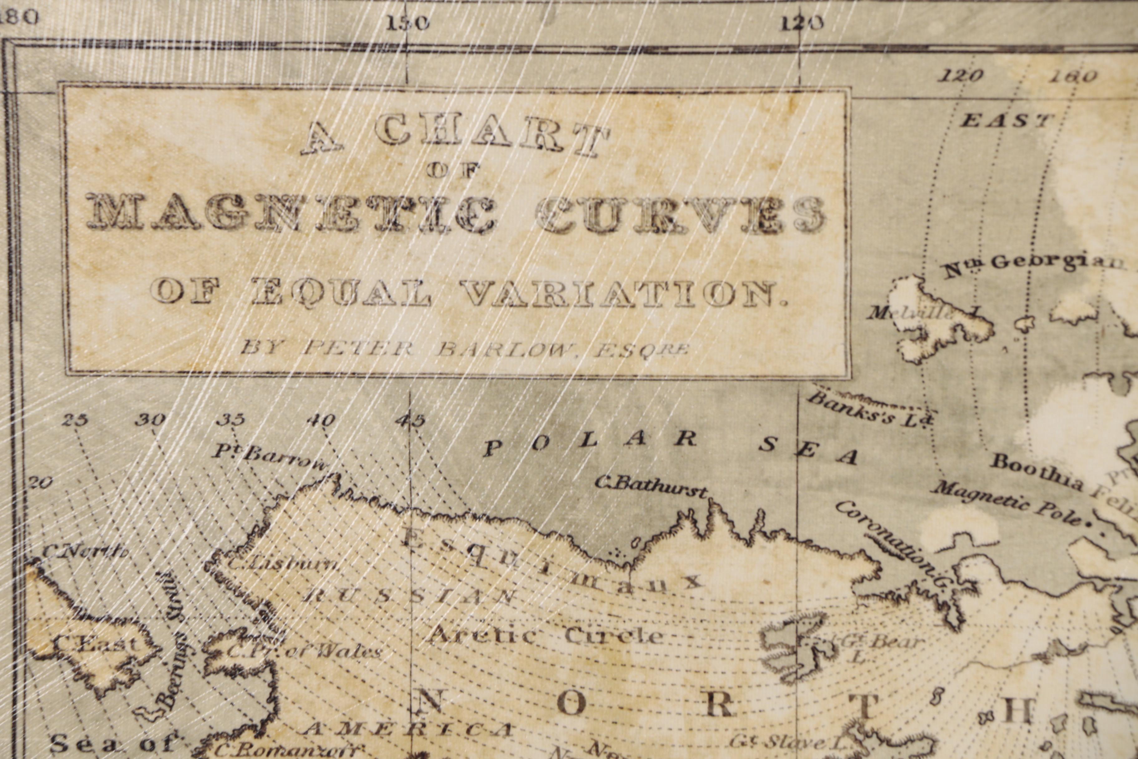 Giclée Map after Peter Barlow "A Chart of Magnetic Curves of Equal Variation"