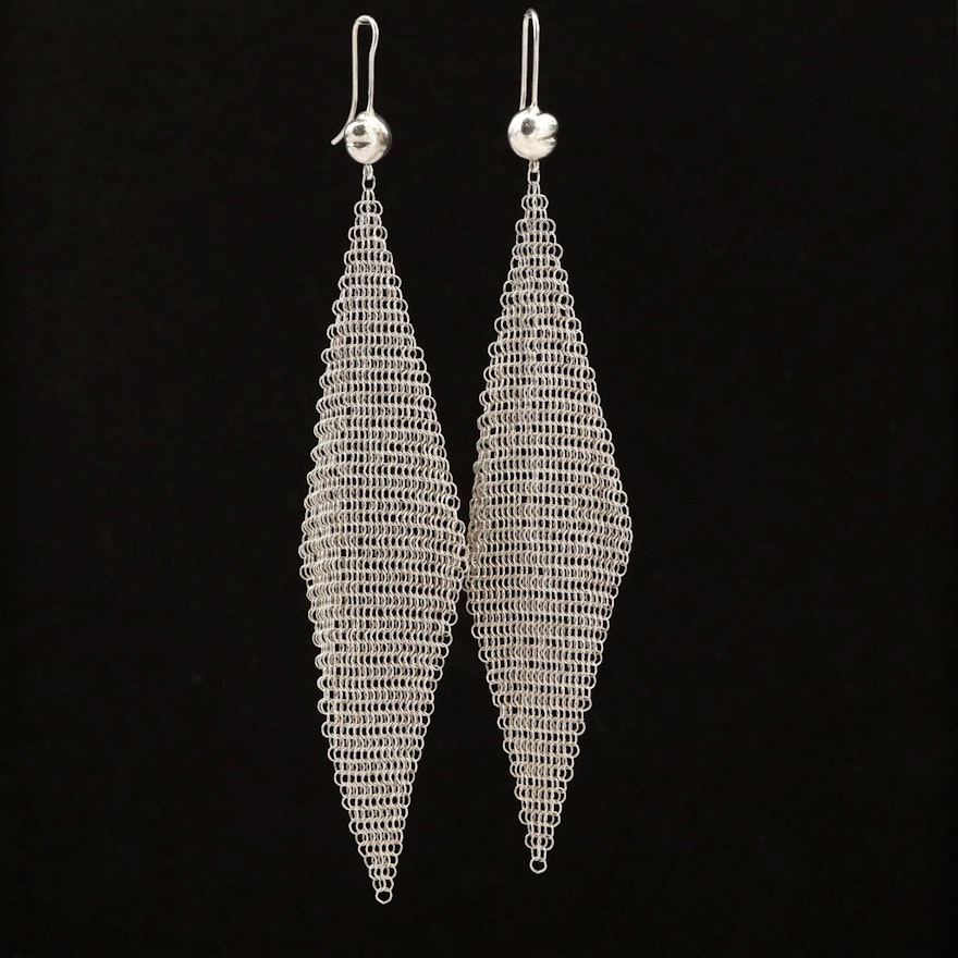 Vintage Elsa Peretti for Tiffany & Co. Sterling Silver Mesh Earrings