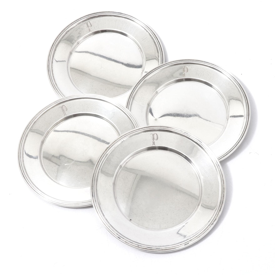 Sterling Silver Hors D'oeuvres Plates, Mid-Century