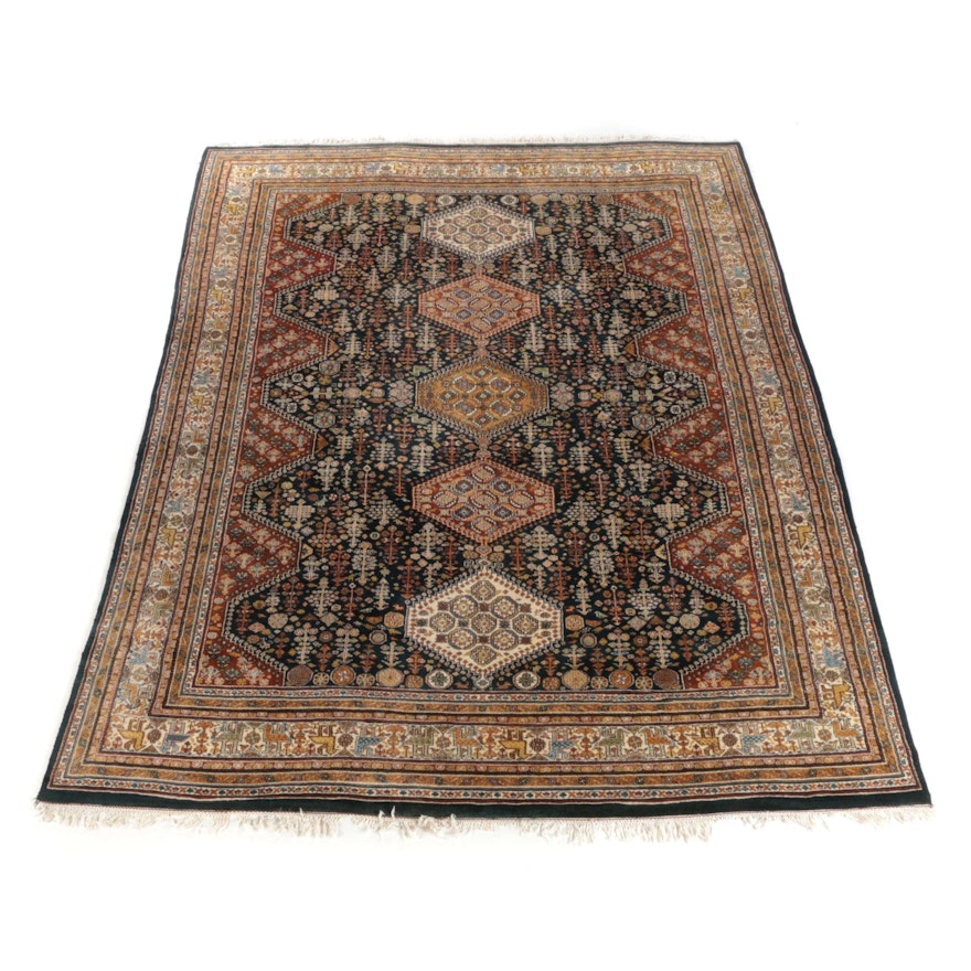 9'1 x 12'7 Hand Knotted Persian Afshar Wool Rug