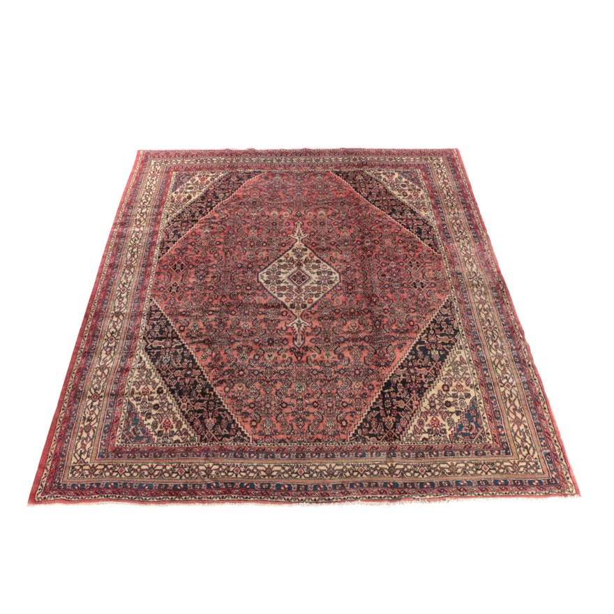 10'9 x 13'7 Hand-Knotted Persian Malayer Wool Room Sized Rug