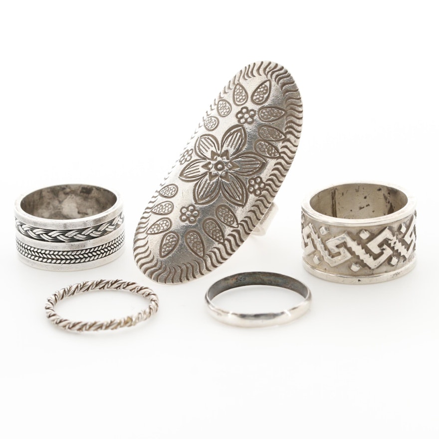 Sterling Silver Bands and Pointer Rings