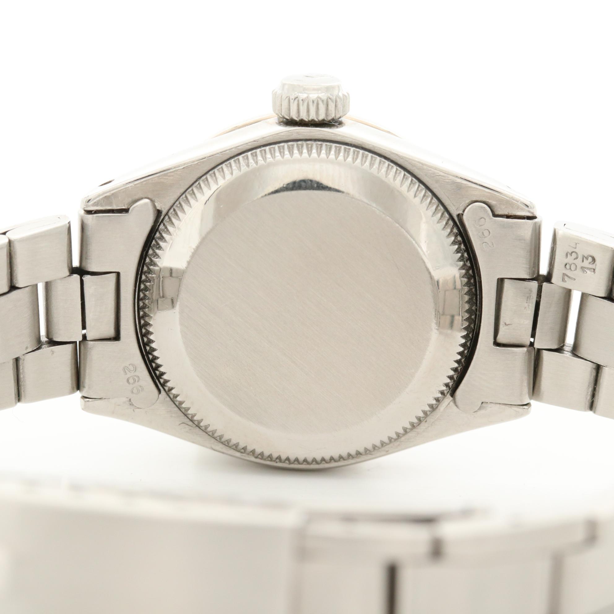 Vintage Rolex Oyster Perpetual Stainless Steel 1.03 CTW Diamond Automatic Watch