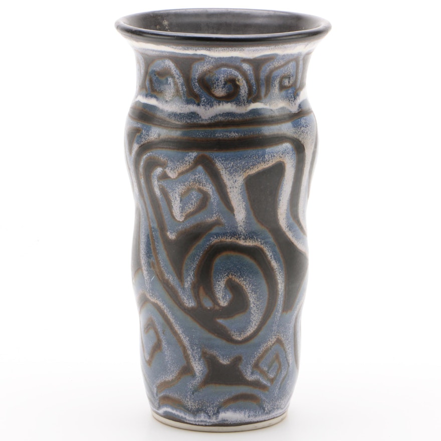 Theresa Yondo Wheel Thrown Art Pottery Vase, 1990