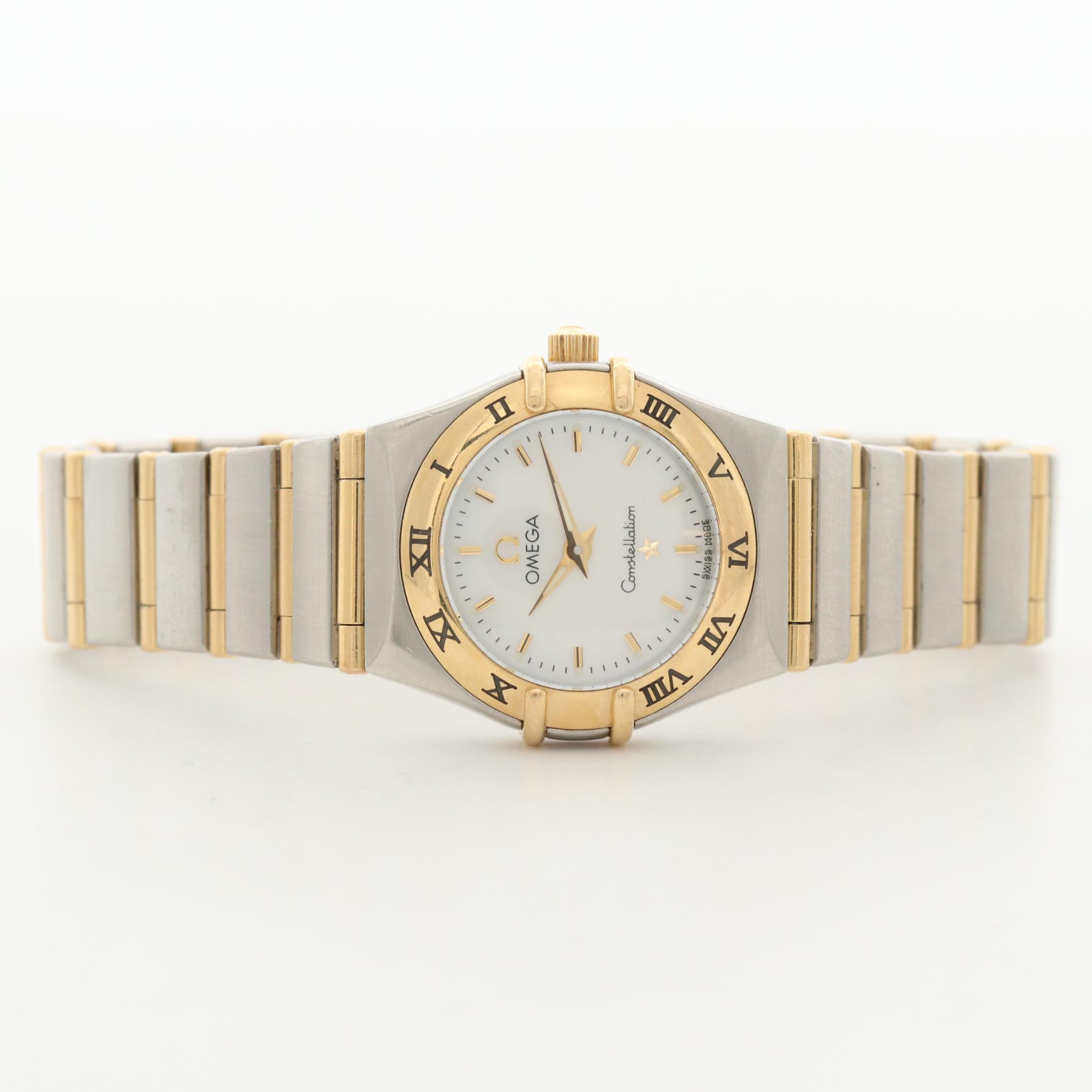 Omega Constellation 18K Gold and Stainless Steel Quartz Watch