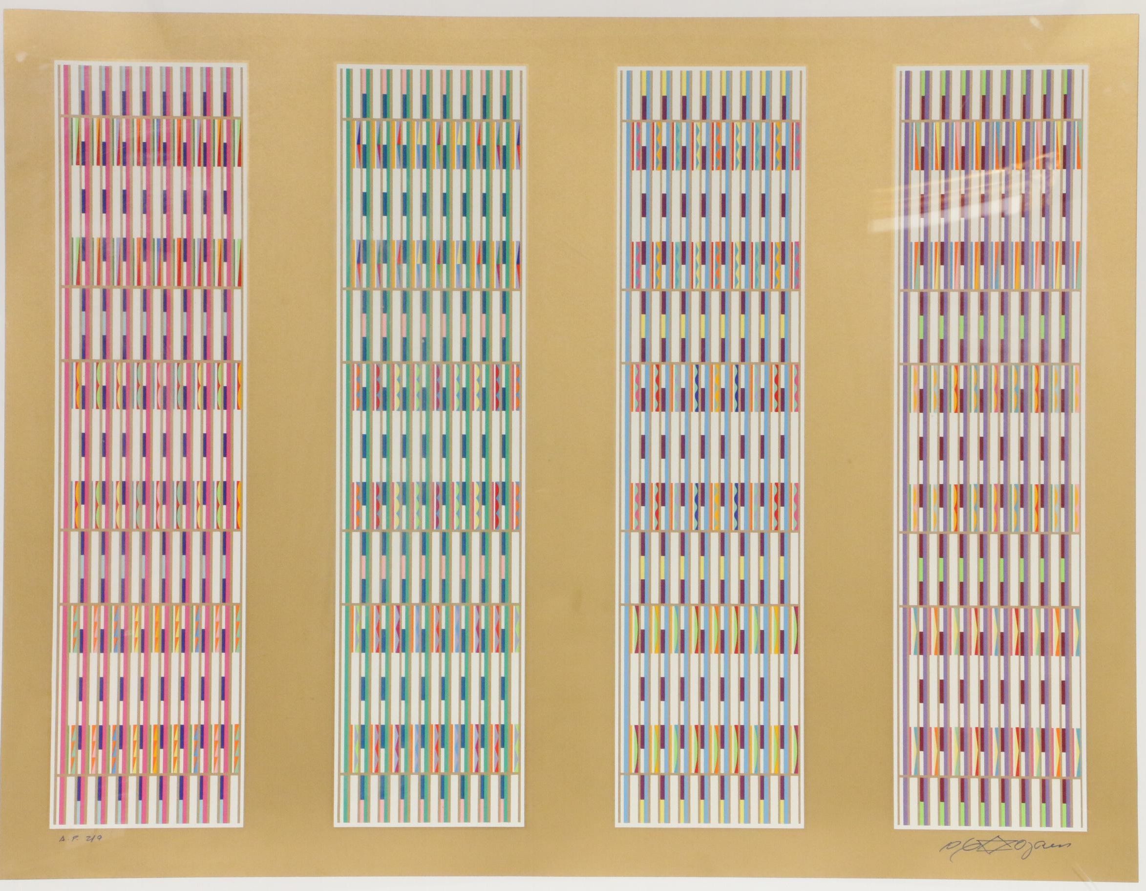 Yaacov Agam Abstract Geometric Serigraph