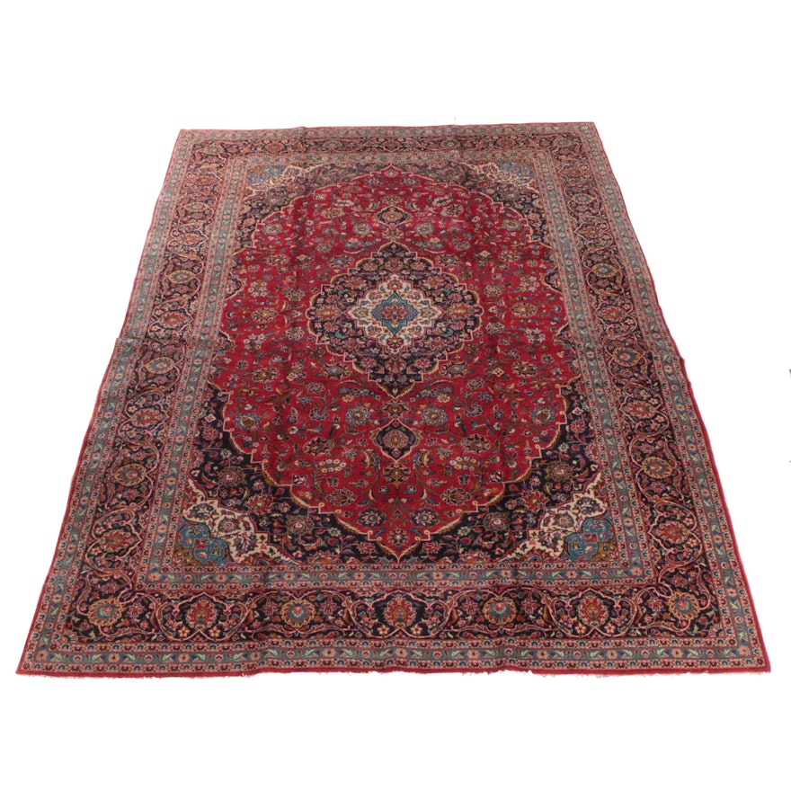 9'11 x 14'9 Hand-Knotted Persian Kerman Room Sized Wool Rug