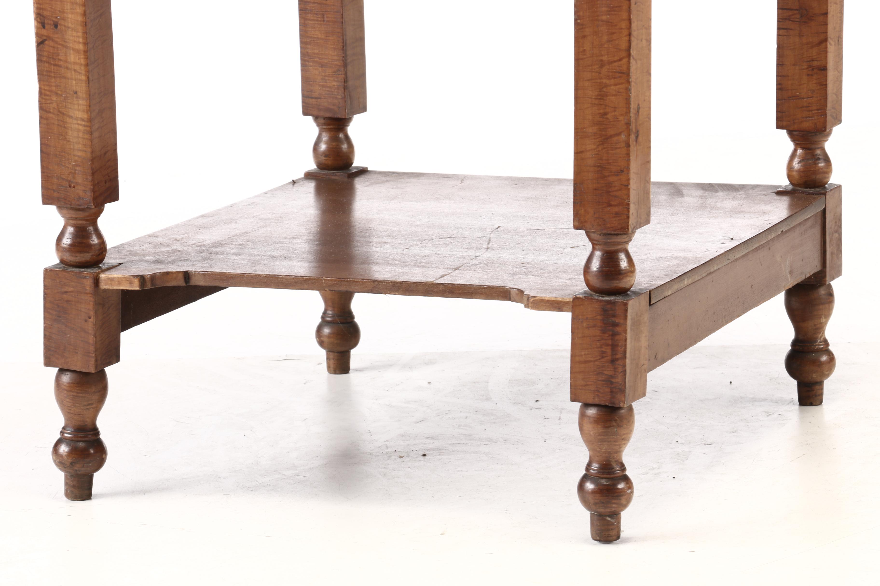 American Empire Tiger Maple, Bird's-Eye Maple and Cherry Washstand, circa 1830