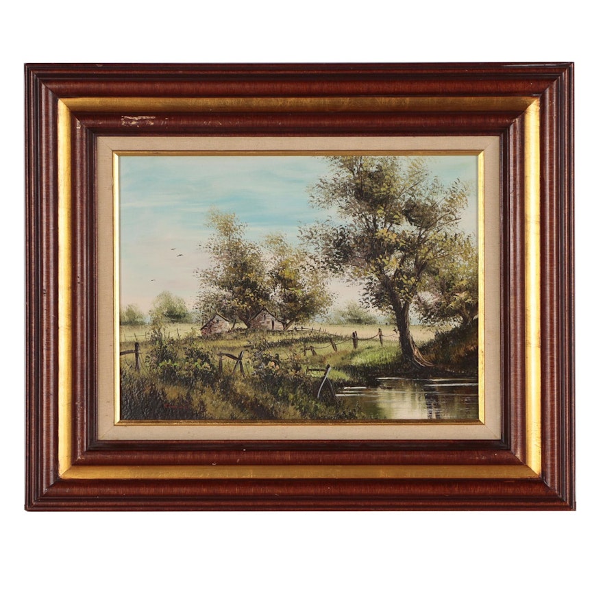 Landscape Oil Painting of Pastoral Scene