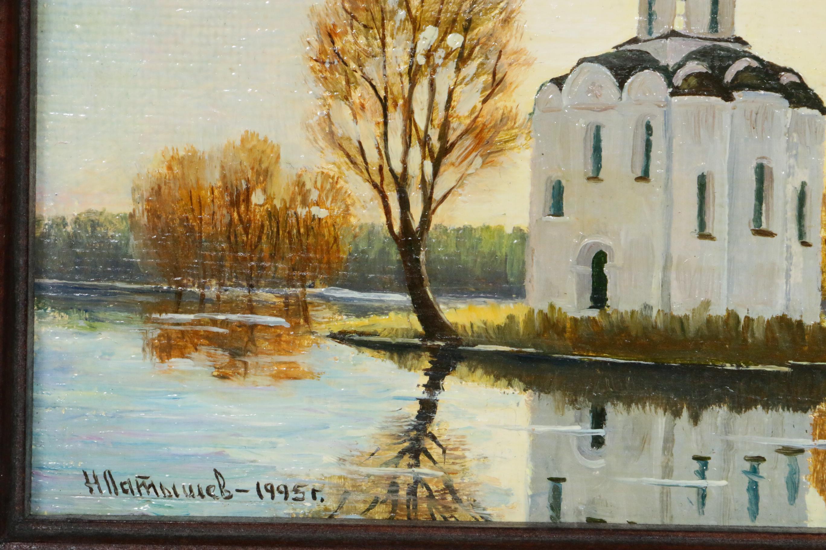 Nicholas Pagelru Oil Painting "Flood" (Church of the Intercession on Nerl River)
