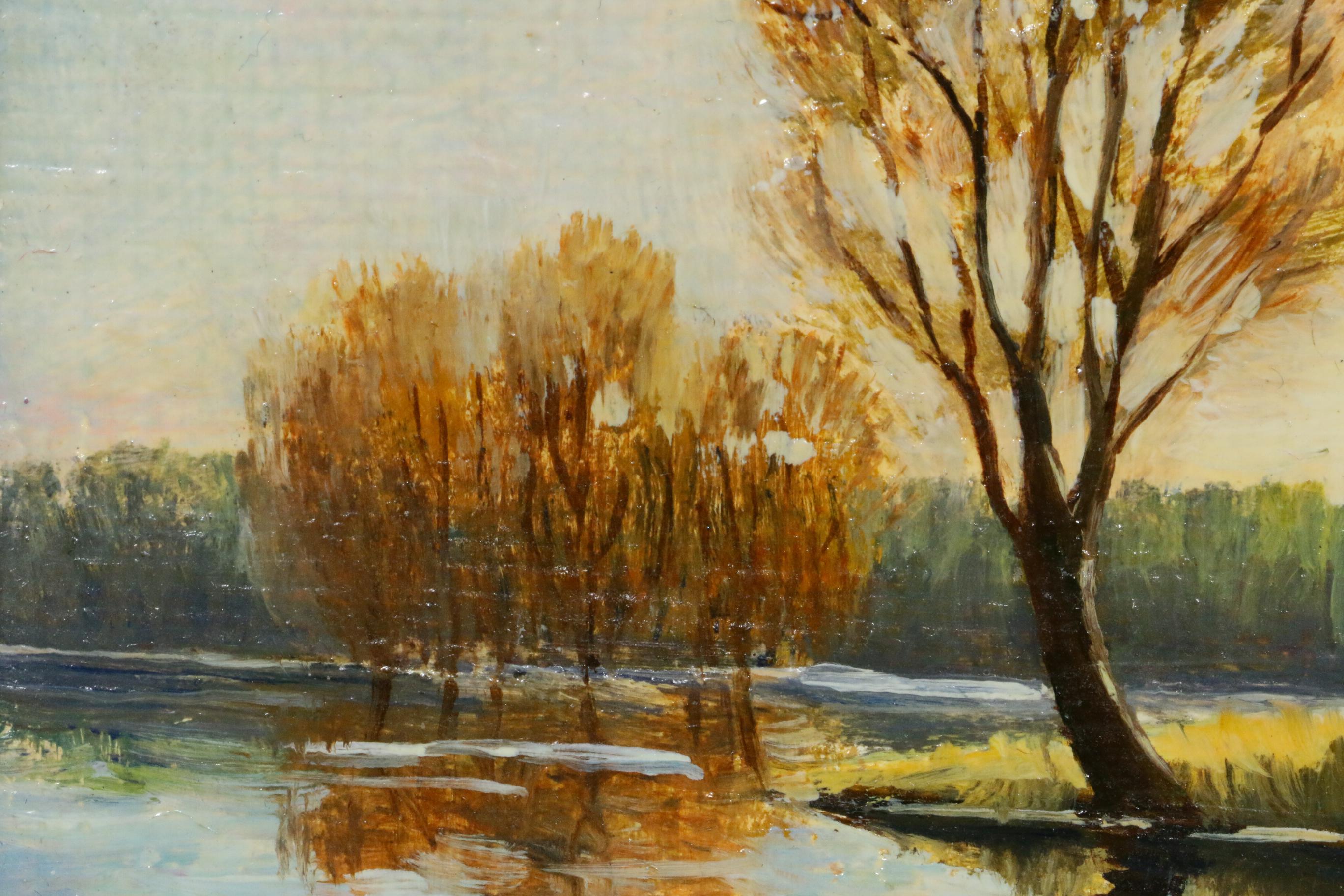 Nicholas Pagelru Oil Painting "Flood" (Church of the Intercession on Nerl River)