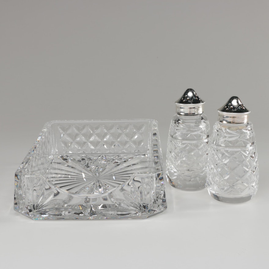 Waterford Crystal "Lismore," "Glandore," and "Alana" Table Accessories
