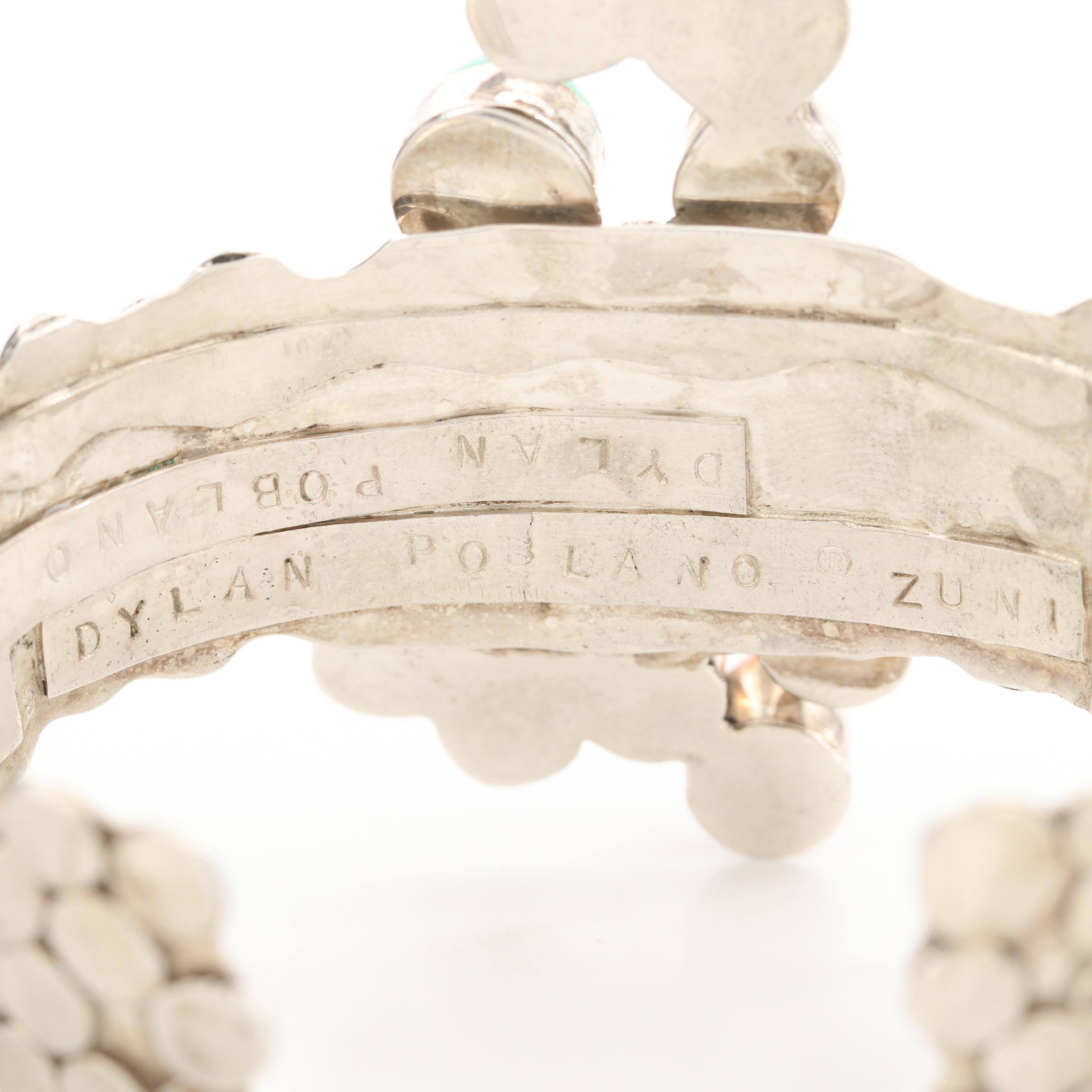 Dylan Poblano Zuni Sterling Silver Turquoise and Gemstone Cuff Bracelet