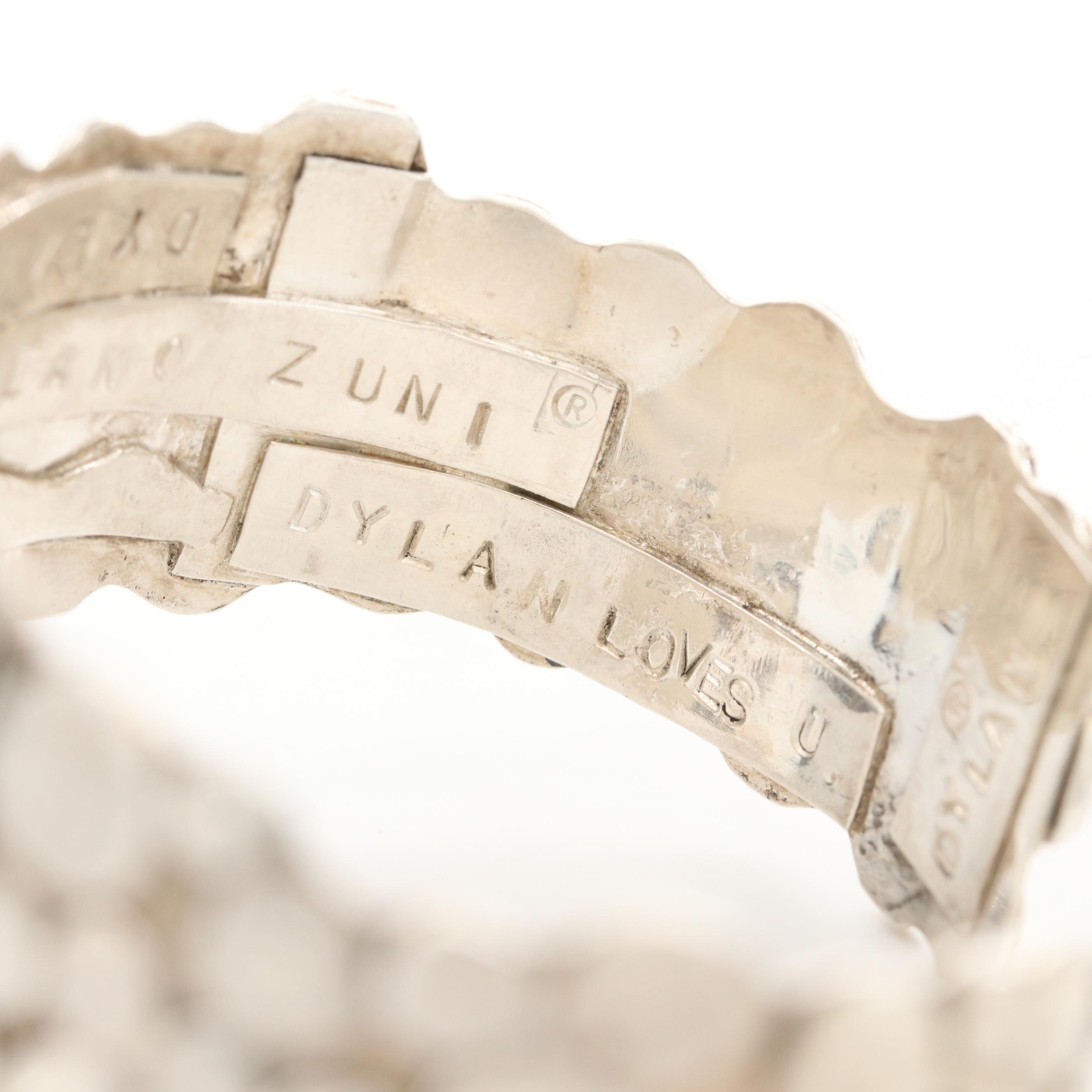 Dylan Poblano Zuni Sterling Silver Turquoise and Gemstone Cuff Bracelet