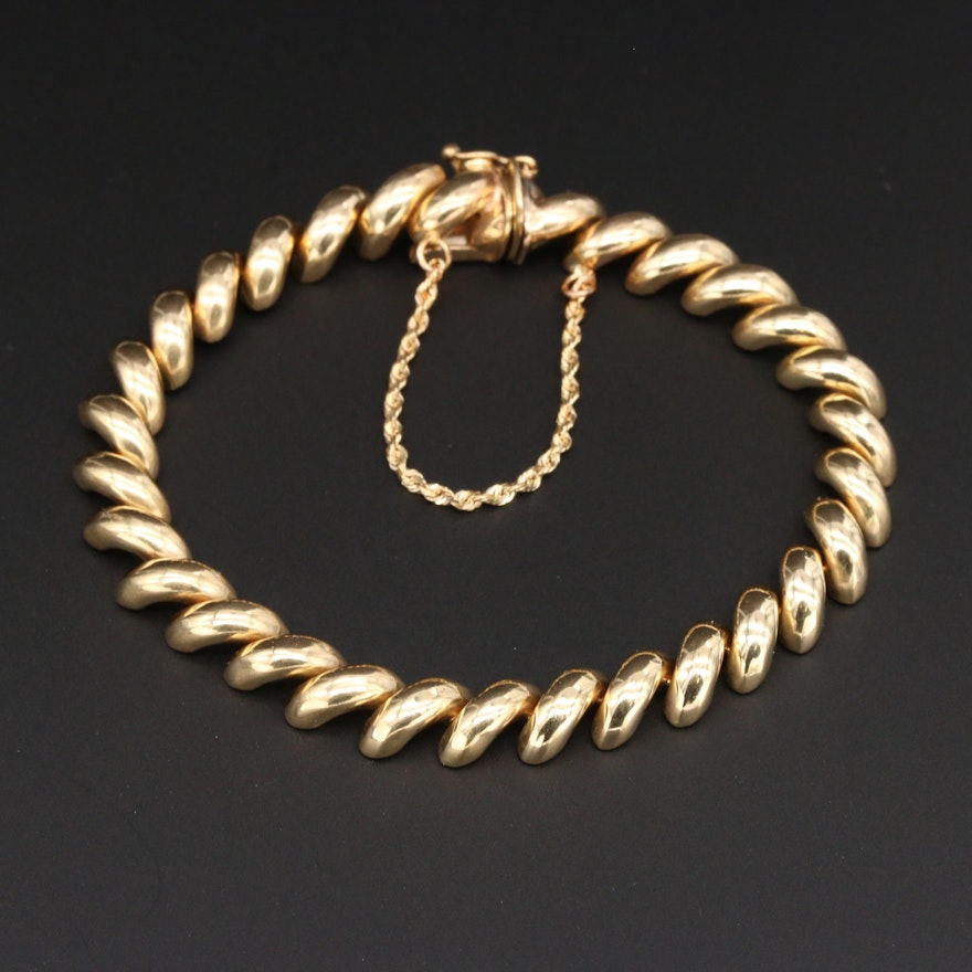 14K Yellow Gold San Marco Chain Bracelet