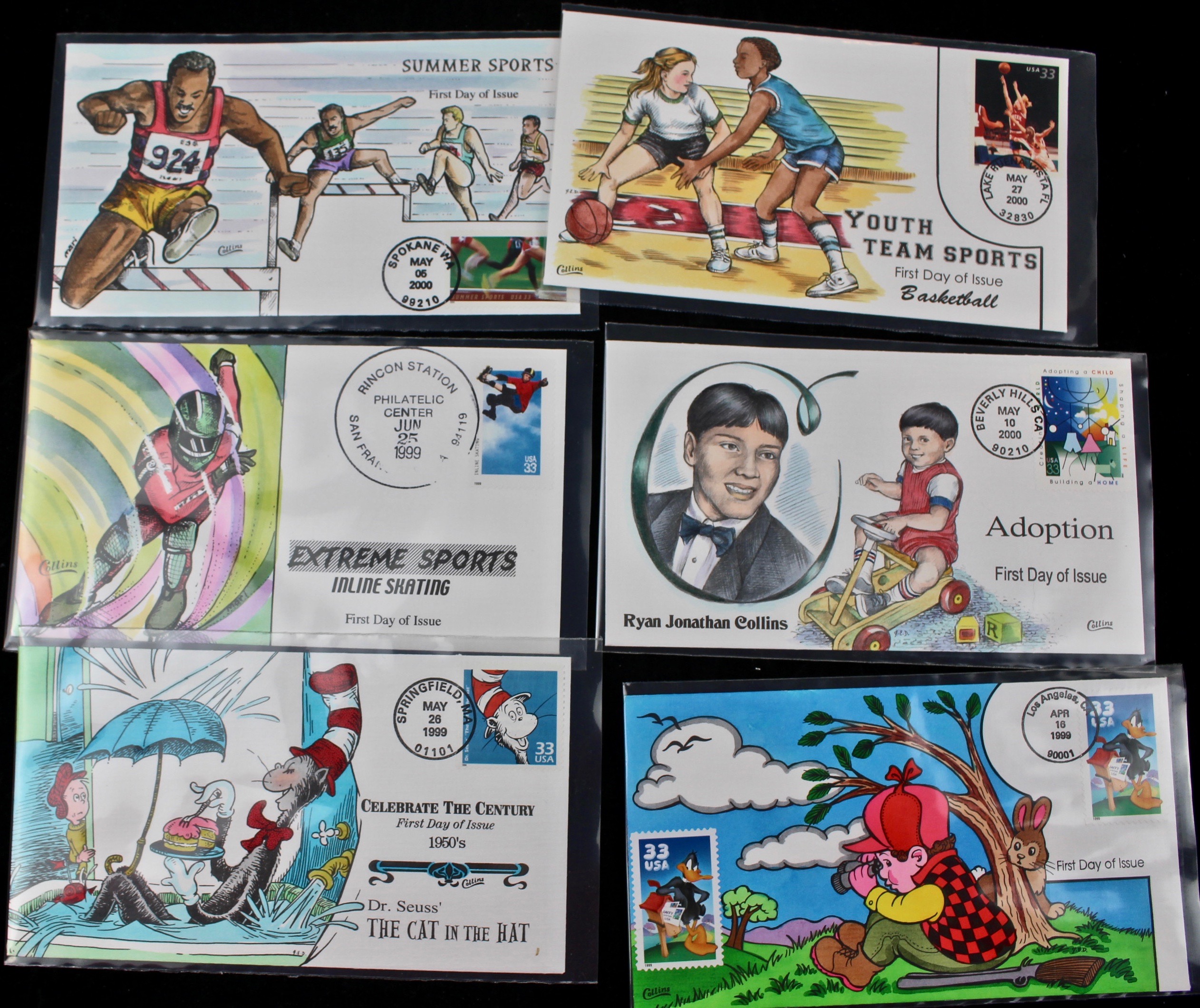 Seventy-Five Collins Hand Painted First Day Covers