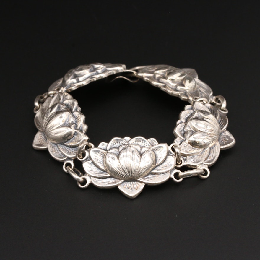 Danecraft Sterling Silver Lotus Flower Bracelet