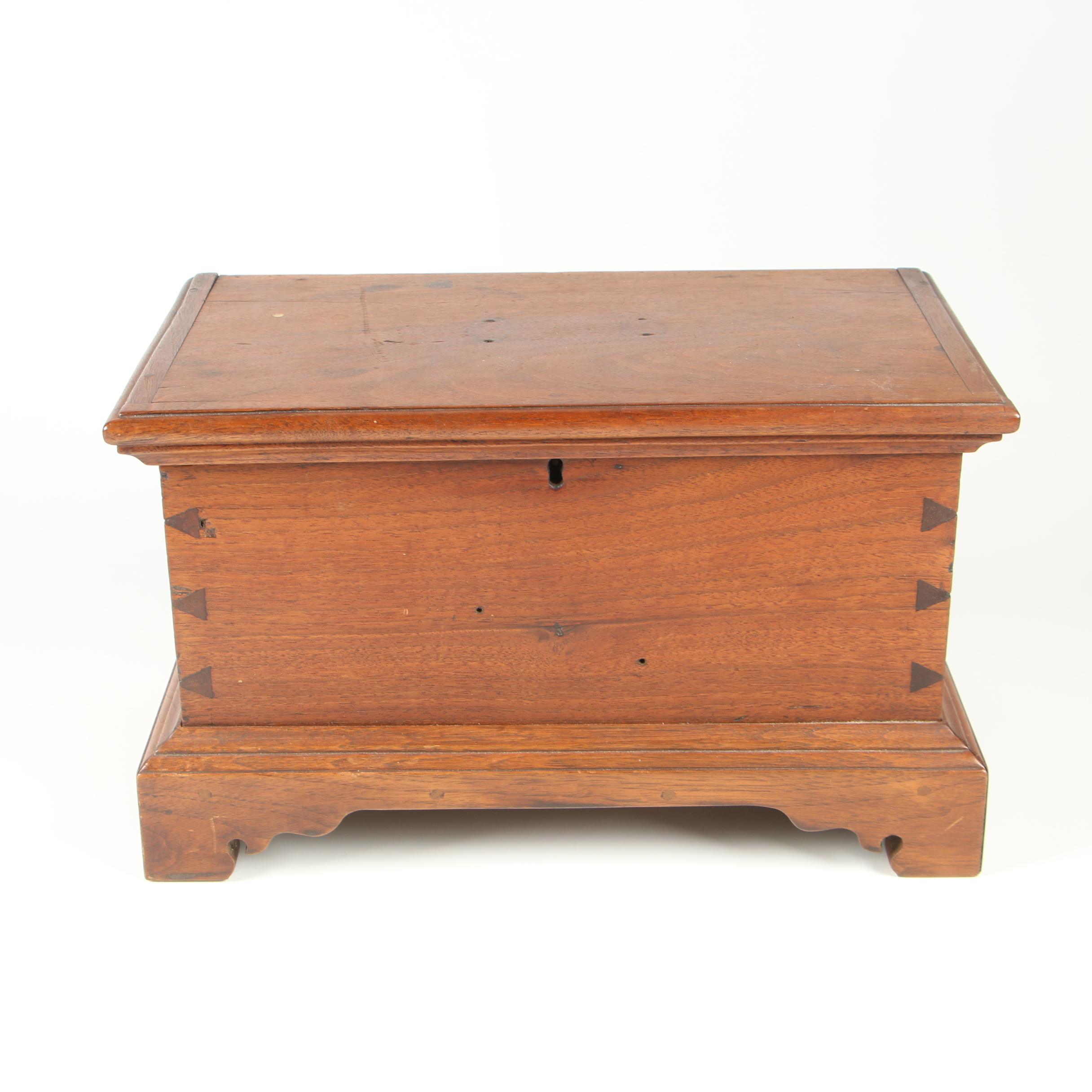 American Walnut Miniature Blanket Chest, 19th Century