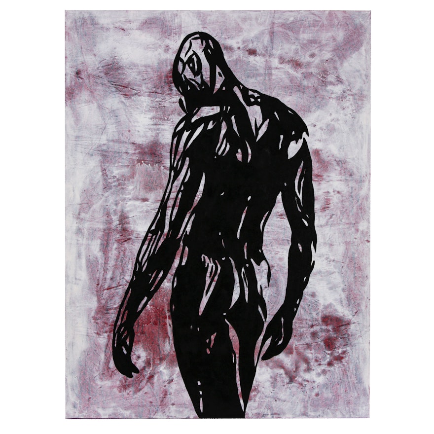 deSanto Acrylic Painting of Male Figure "invictus"