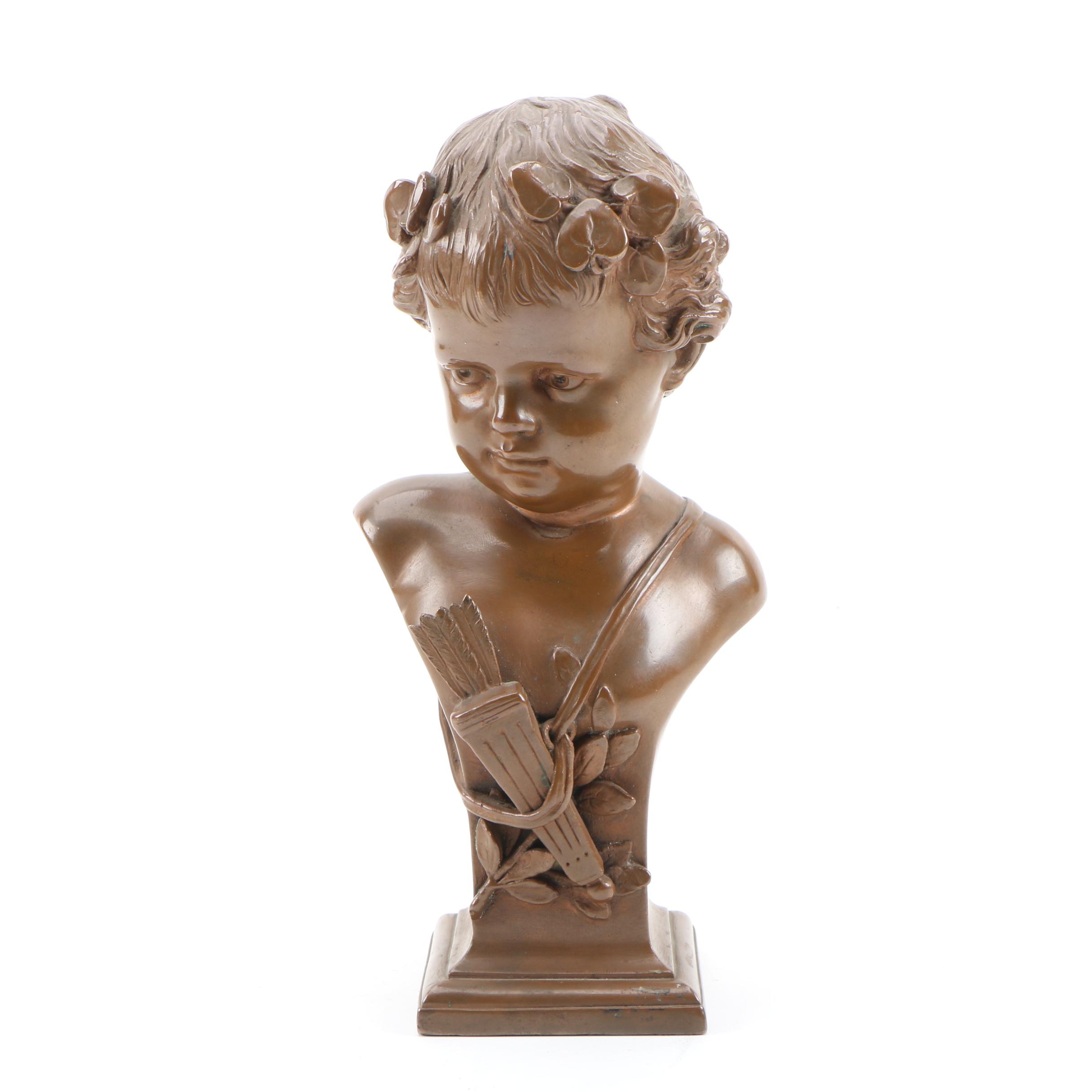Alois Mayer Bronze Bust "Amor", Early 20th Century
