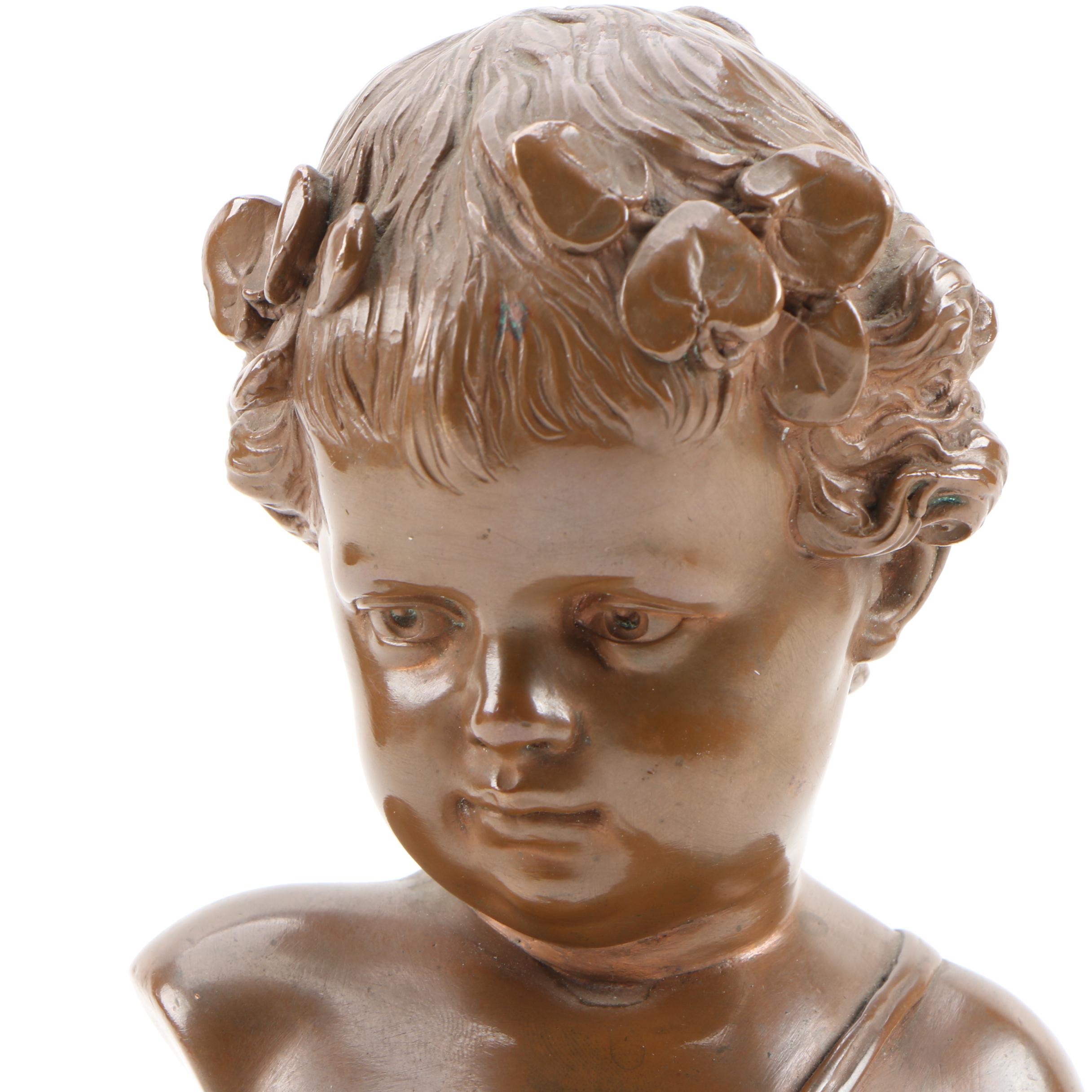 Alois Mayer Bronze Bust "Amor", Early 20th Century