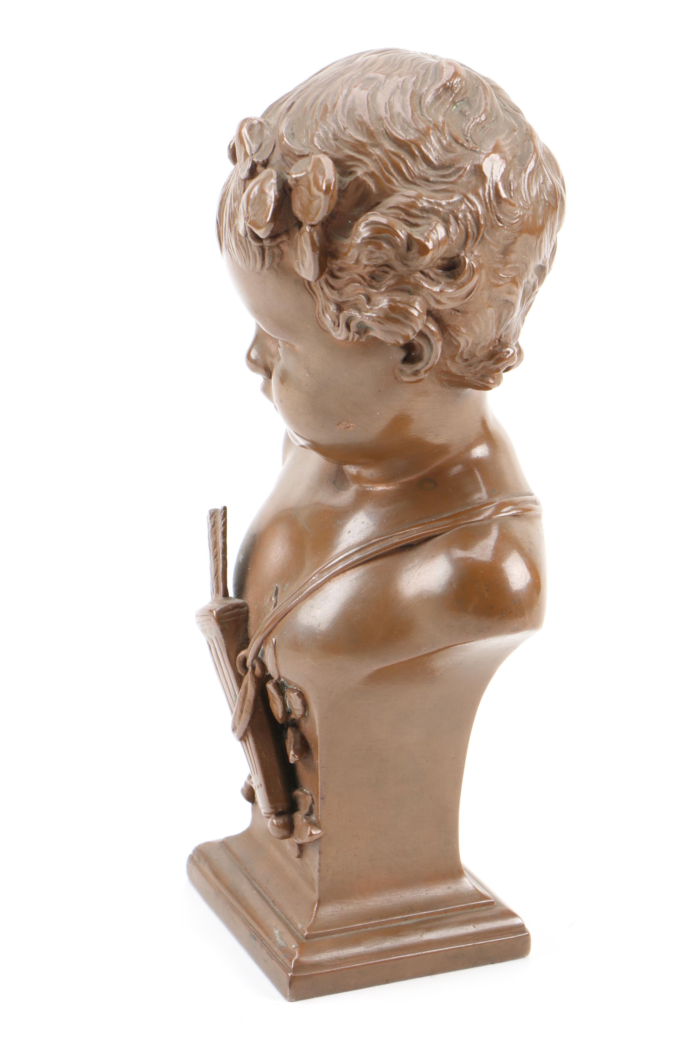 Alois Mayer Bronze Bust "Amor", Early 20th Century