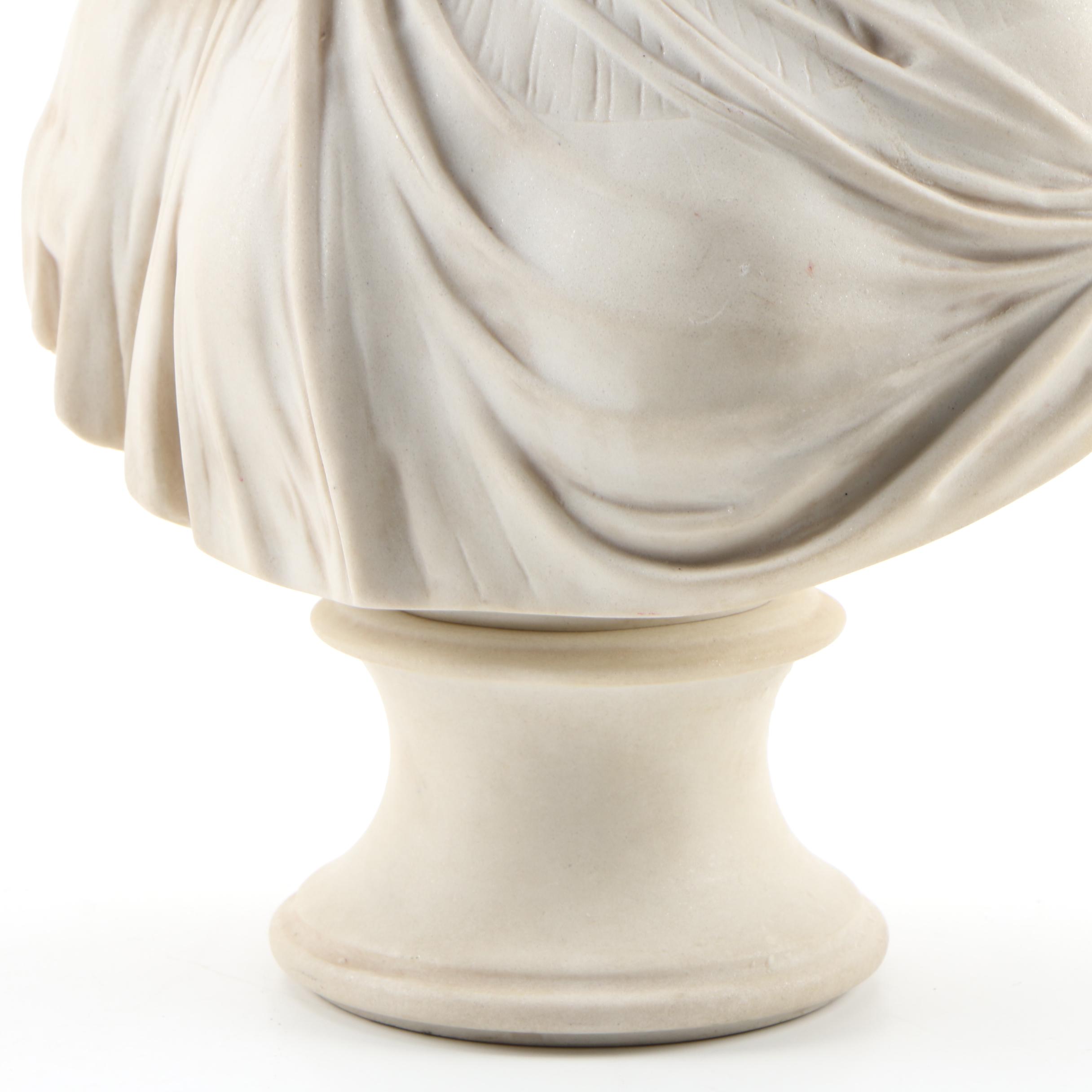 Italian Composite Marble Sculpture after Raffaelle Monti "Veiled Vestal"