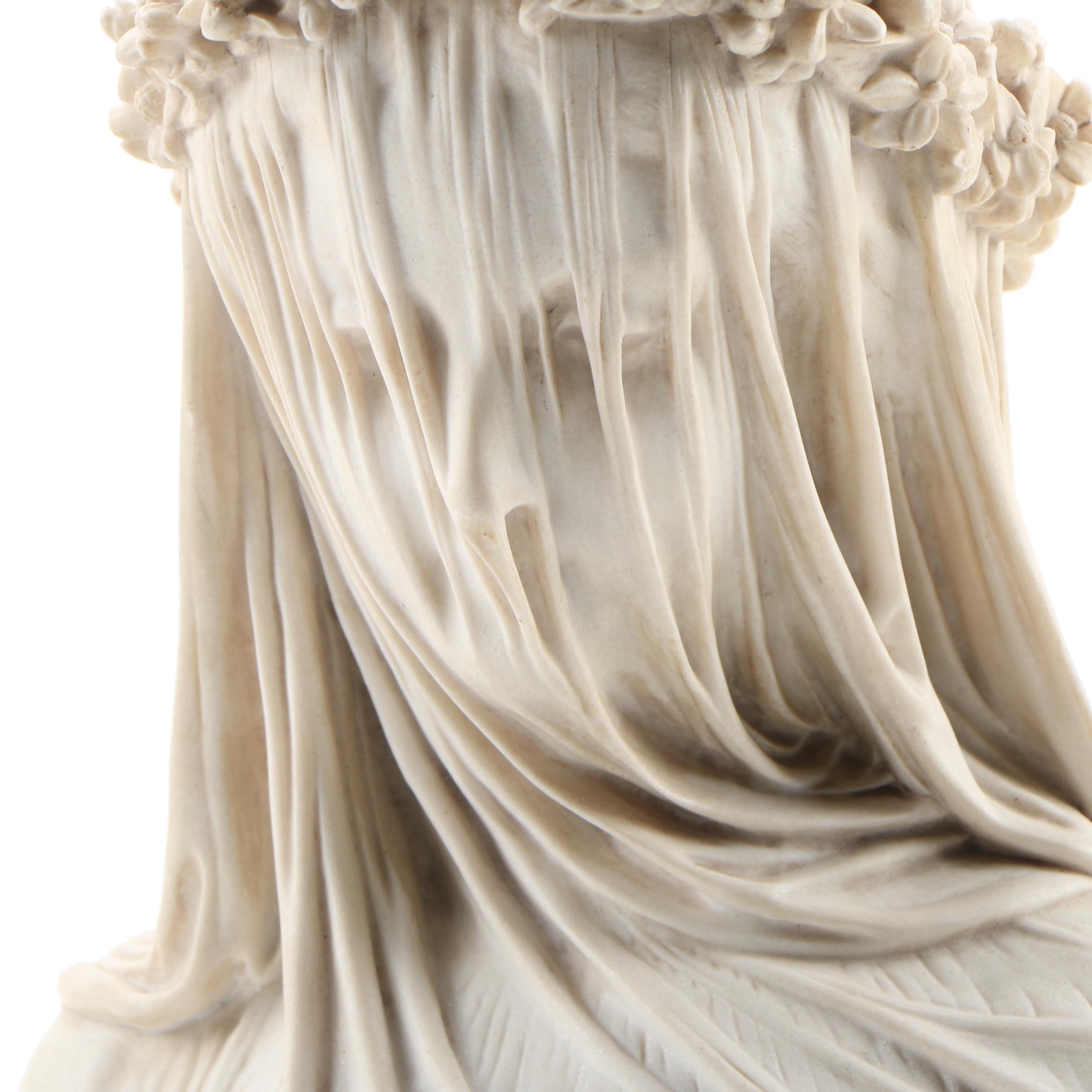 Italian Composite Marble Sculpture after Raffaelle Monti "Veiled Vestal"