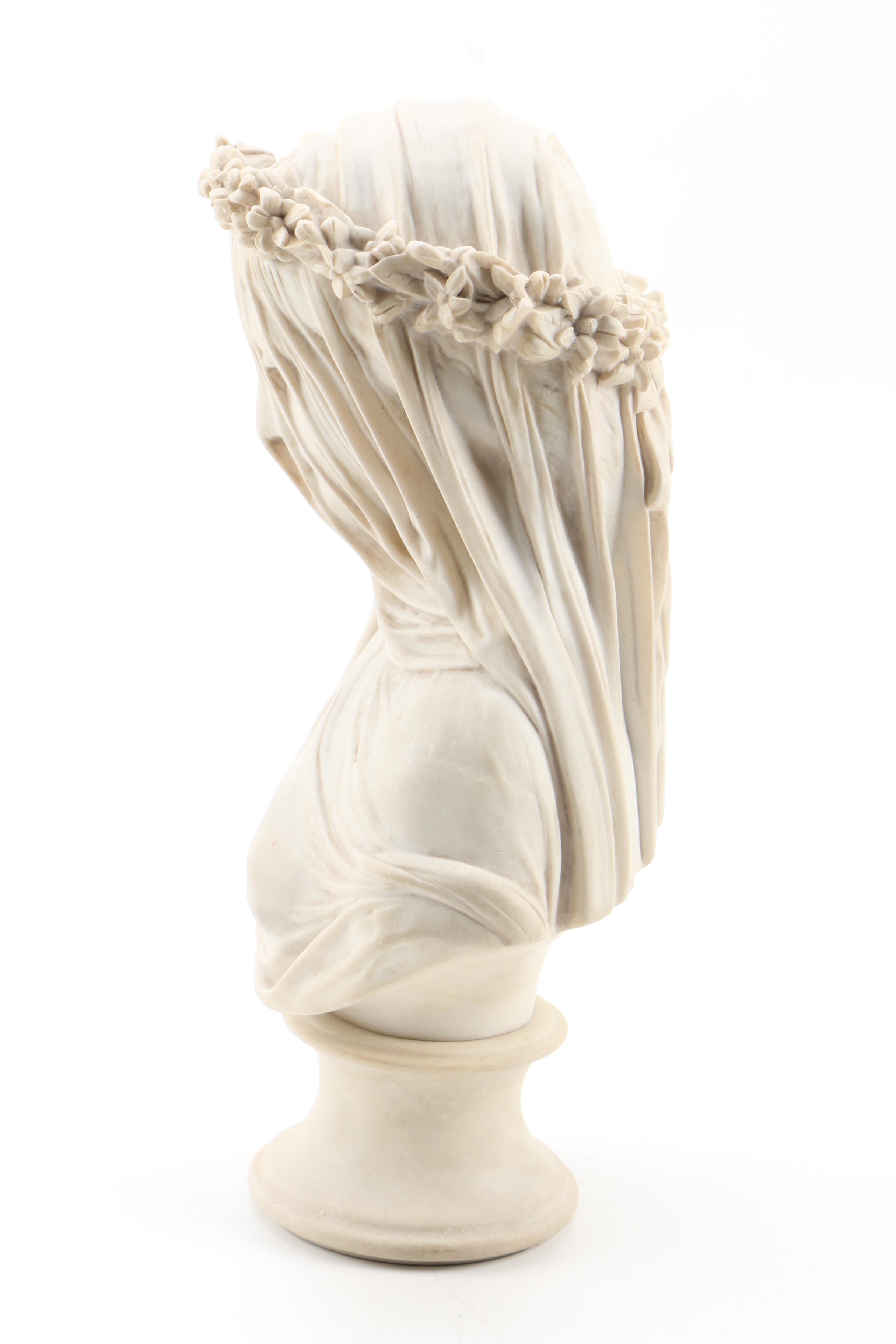 Italian Composite Marble Sculpture after Raffaelle Monti "Veiled Vestal"
