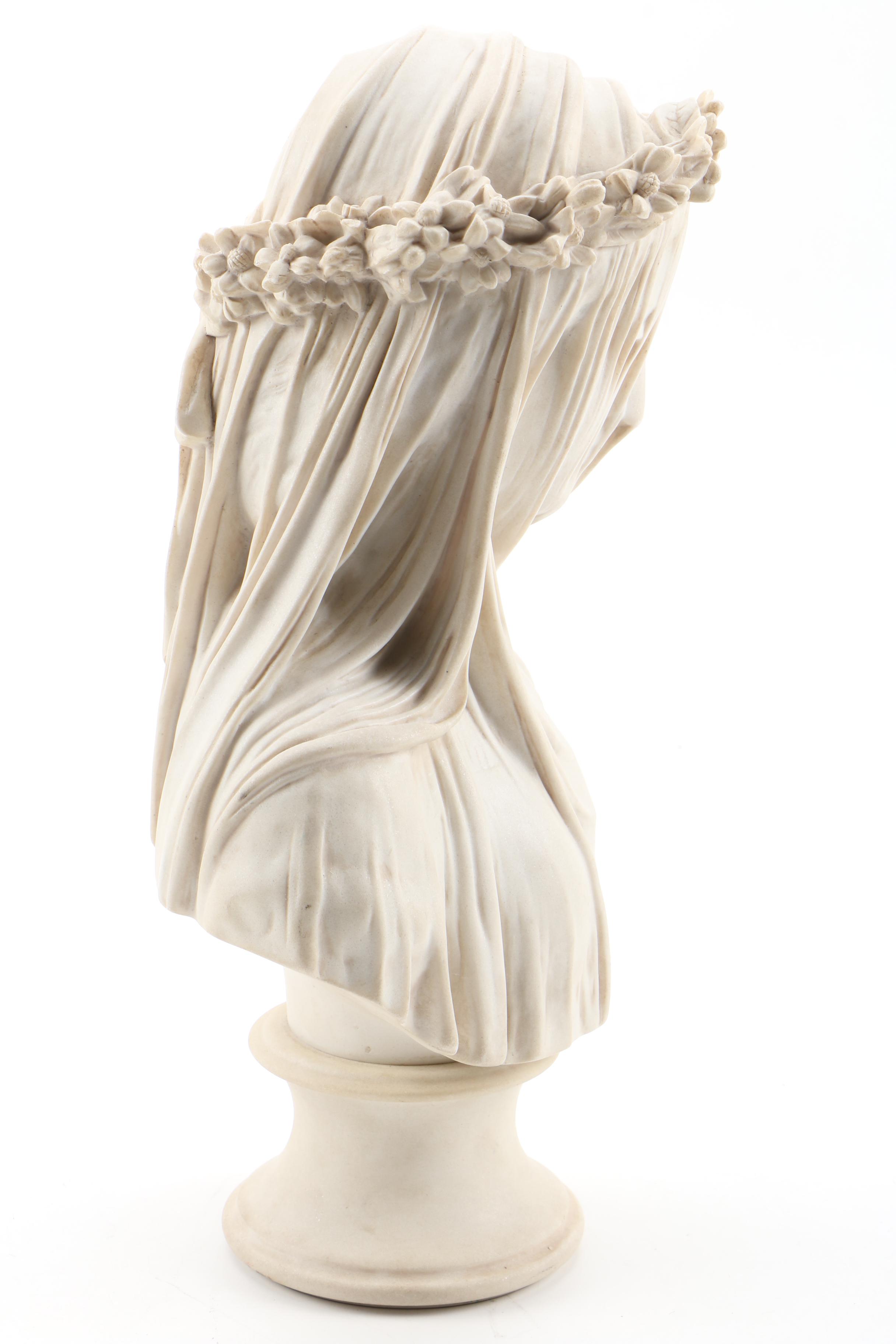Italian Composite Marble Sculpture after Raffaelle Monti "Veiled Vestal"