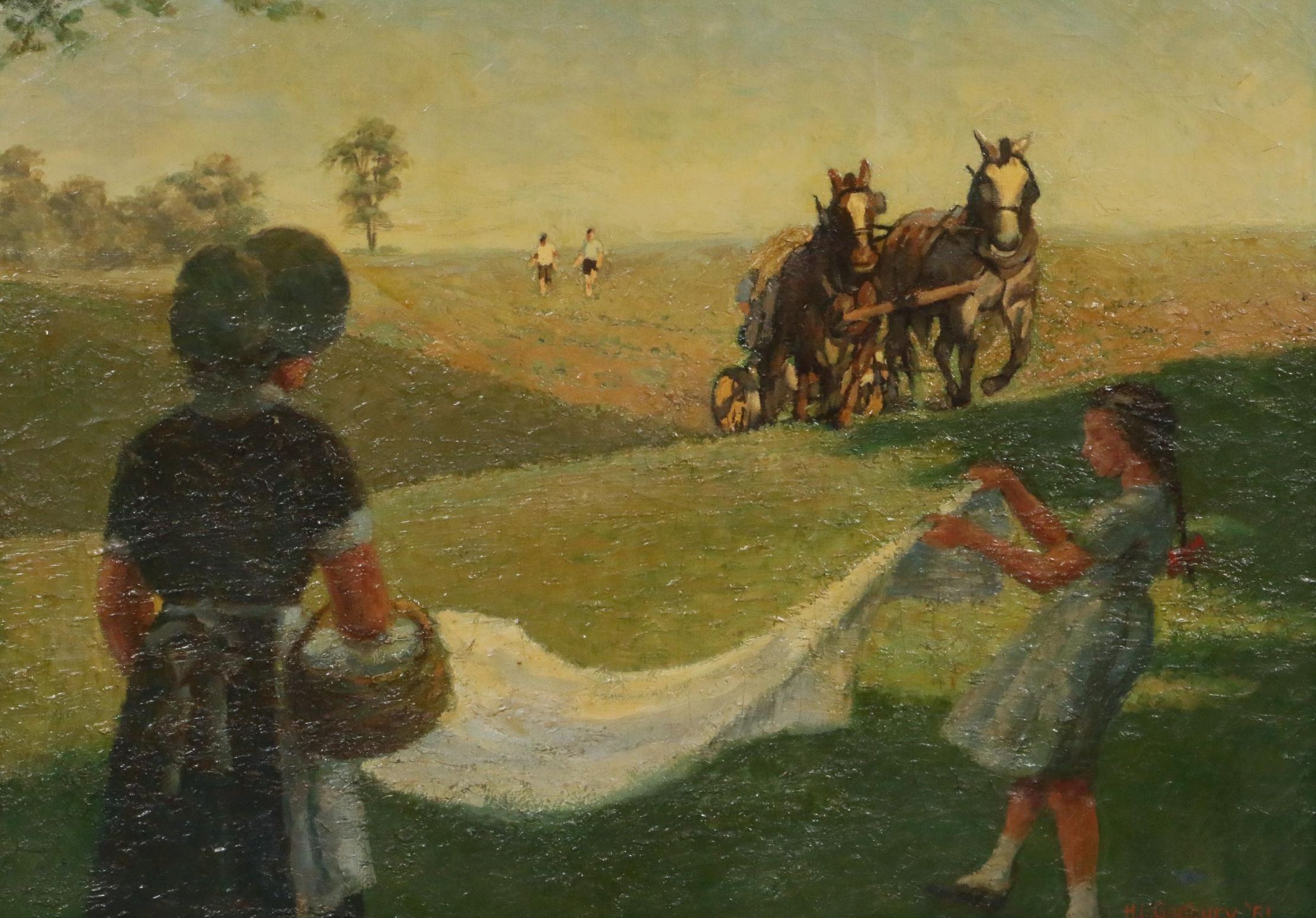 Harry Lee Gadbury Oil Painting "Lunch Time"