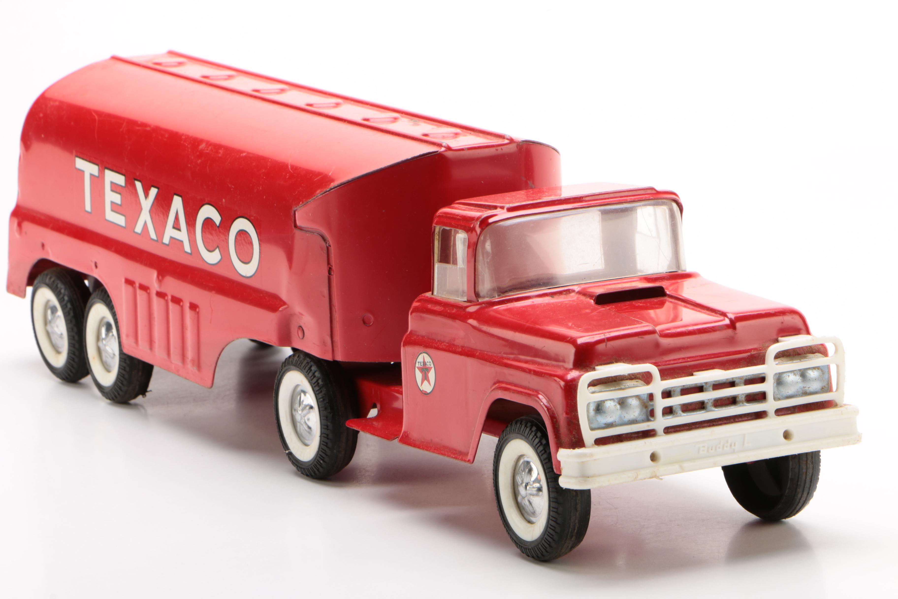 Buddy L Pressed Steel Texaco Oil Semi Truck with Trailer, Early 1960s